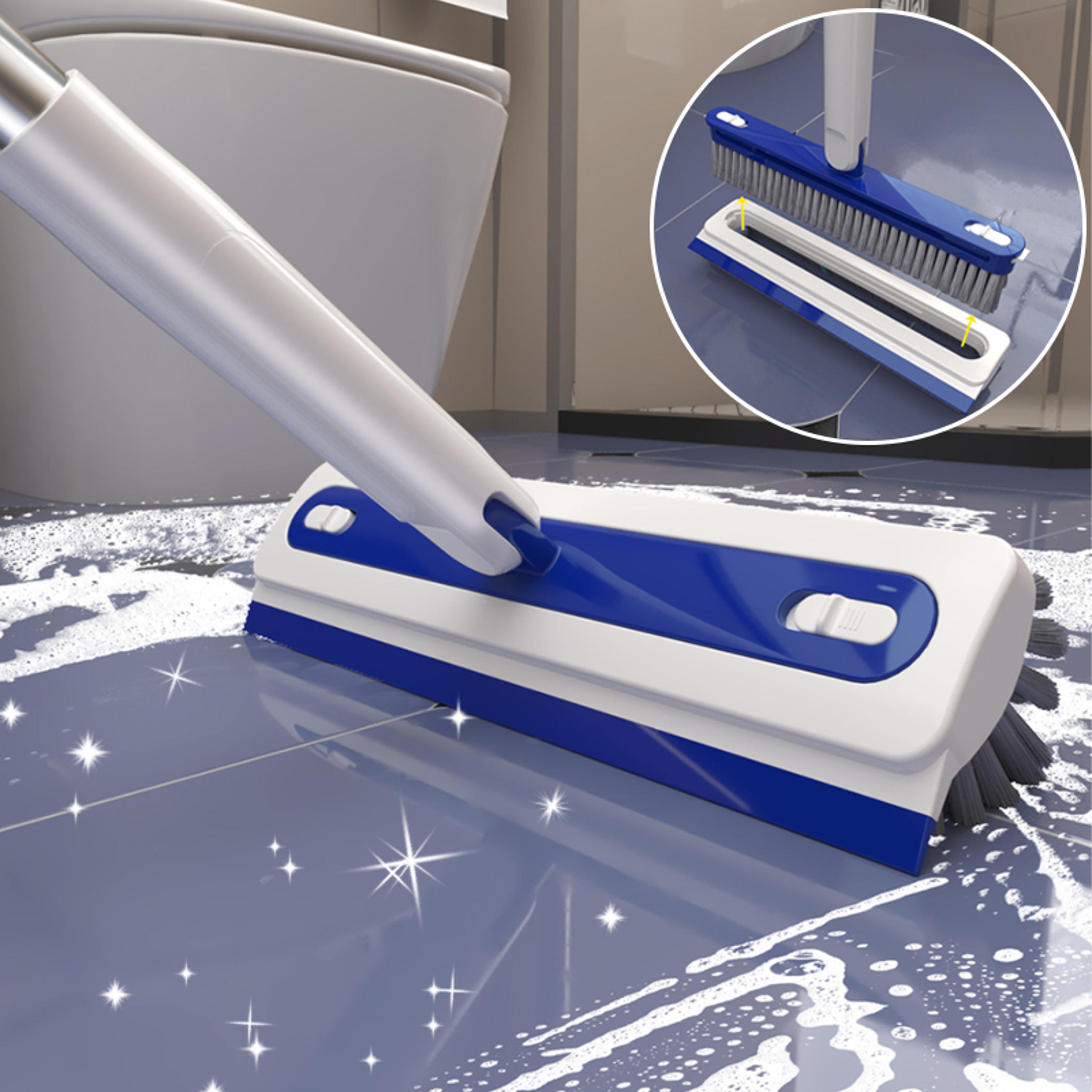 floor scrub brush with long handle, tile scrub brush & floor squeegee