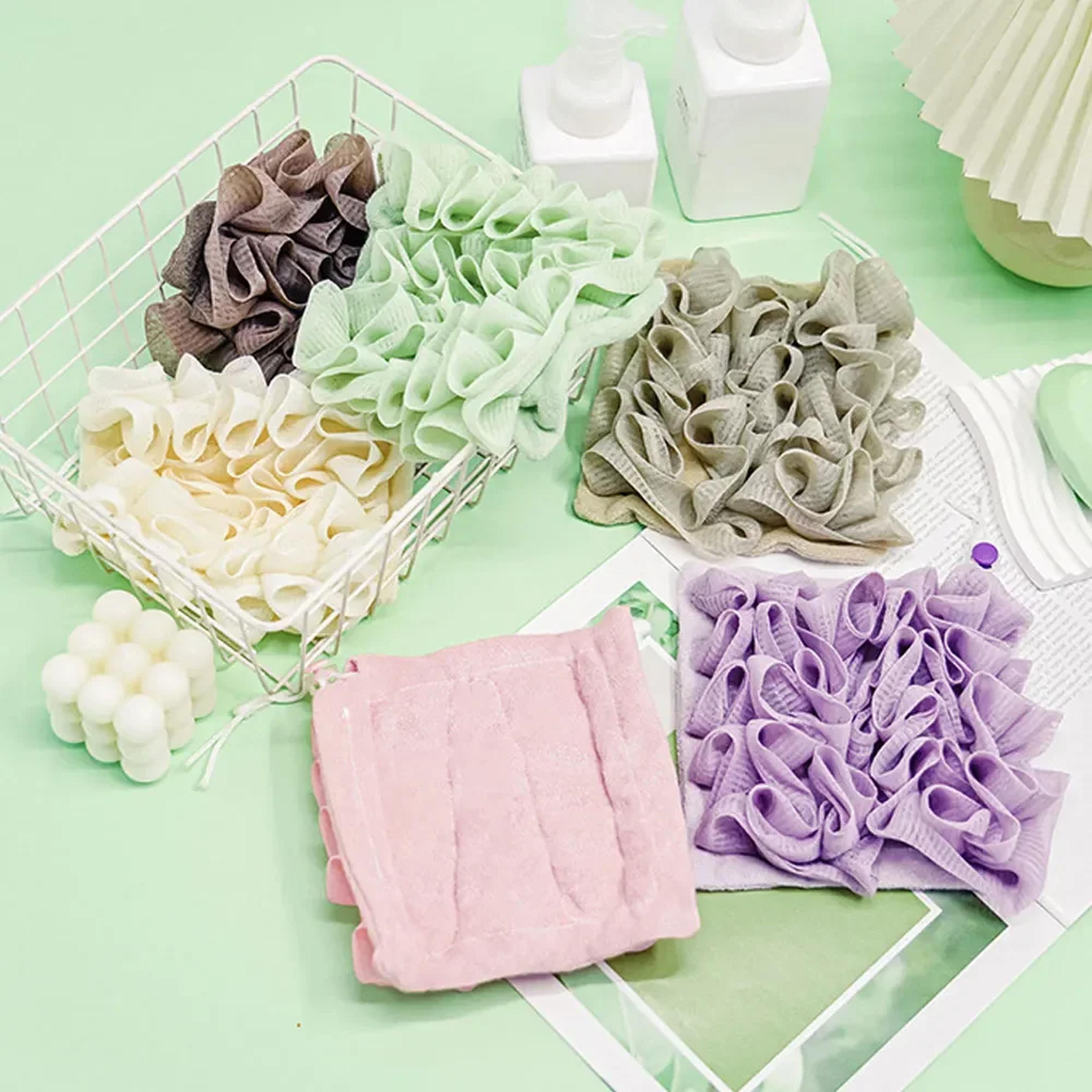 soap saver loofah mesh shower sponge with drawstring for gentle exfoliating bath care
