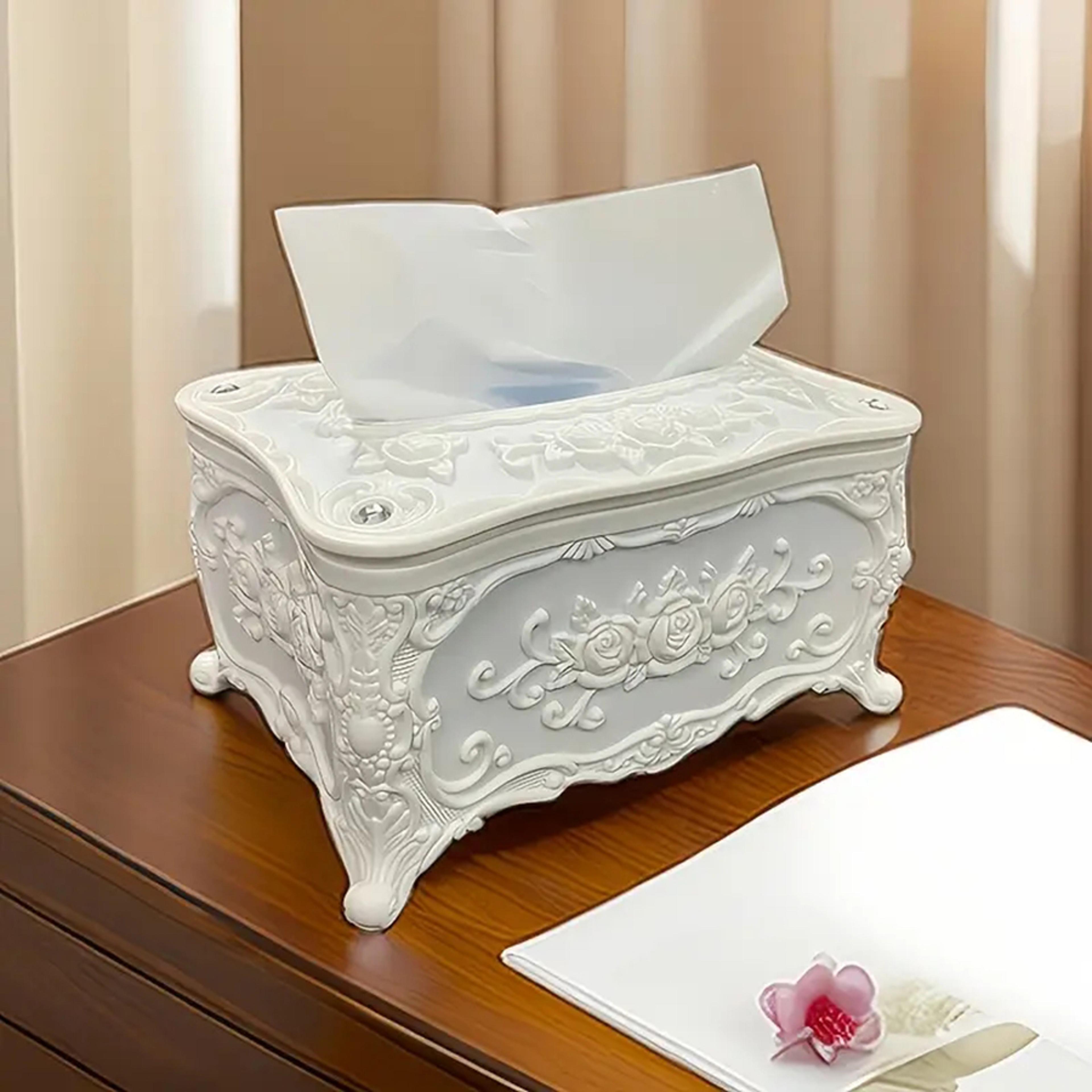 modern tissue box cover plastic napkin holder for bathroom, office & desktop
