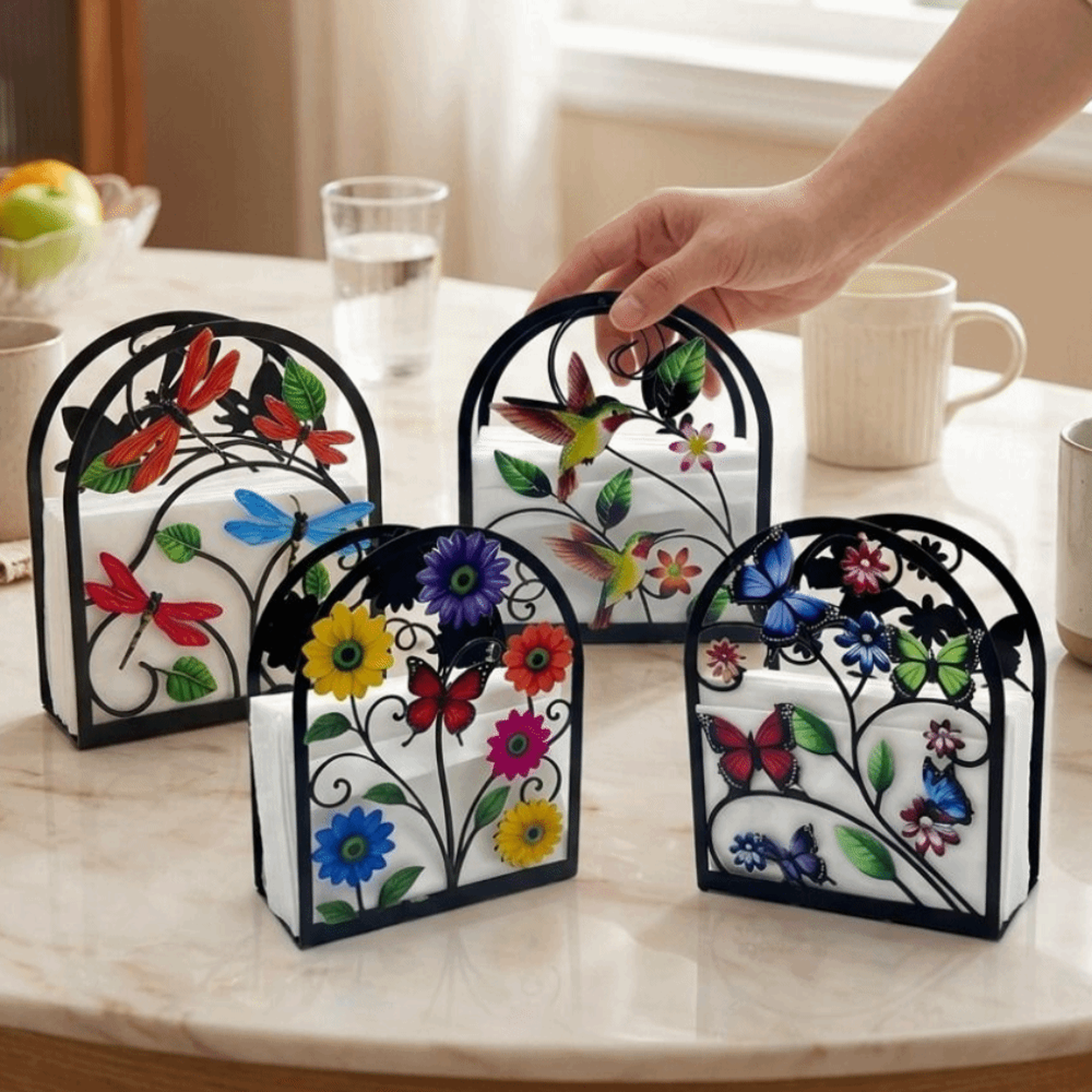 modern acrylic napkin holder waterproof desktop tissue stand for kitchen, dining table & office