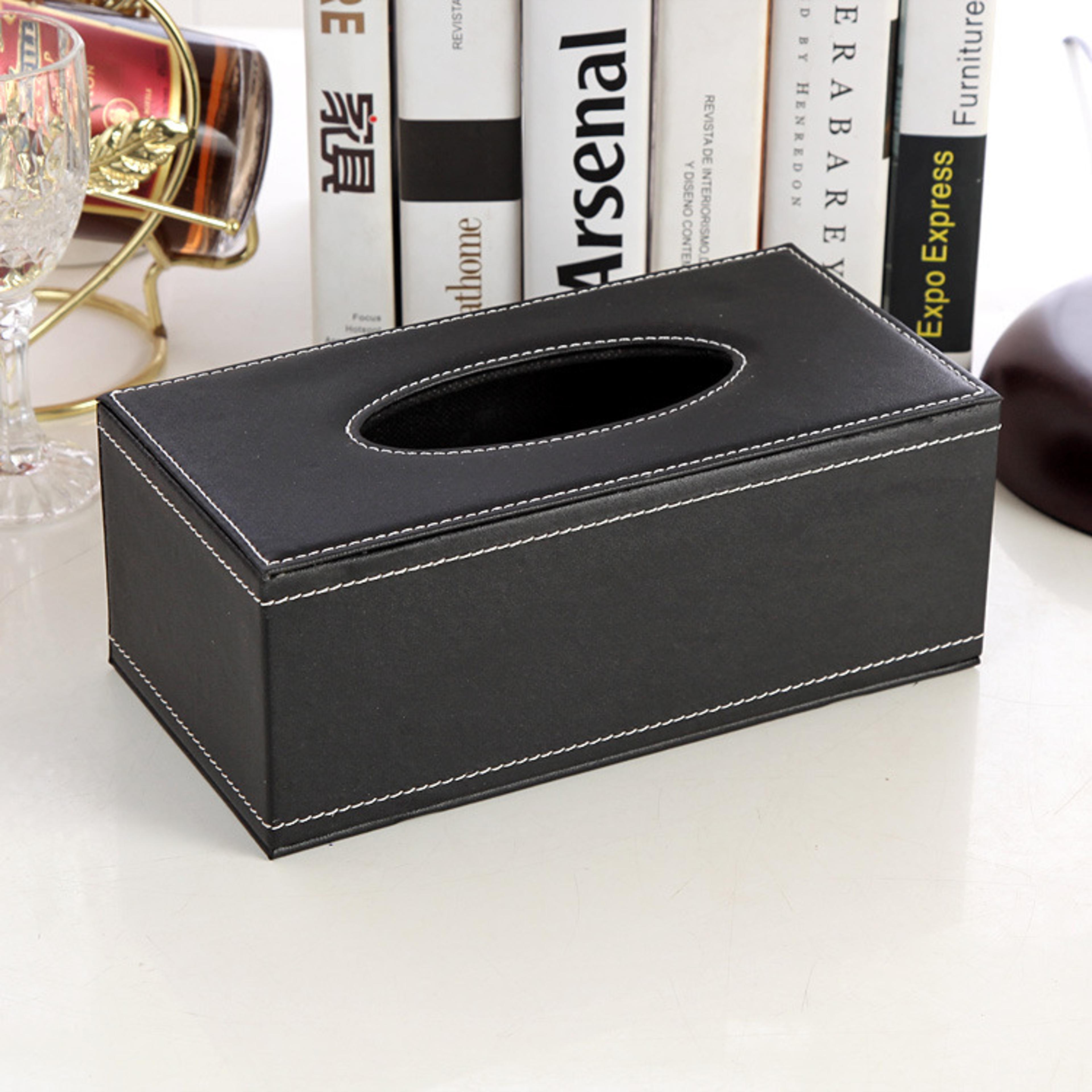 nordic luxury leather tissue box cover for coffee table, living room & car decor
