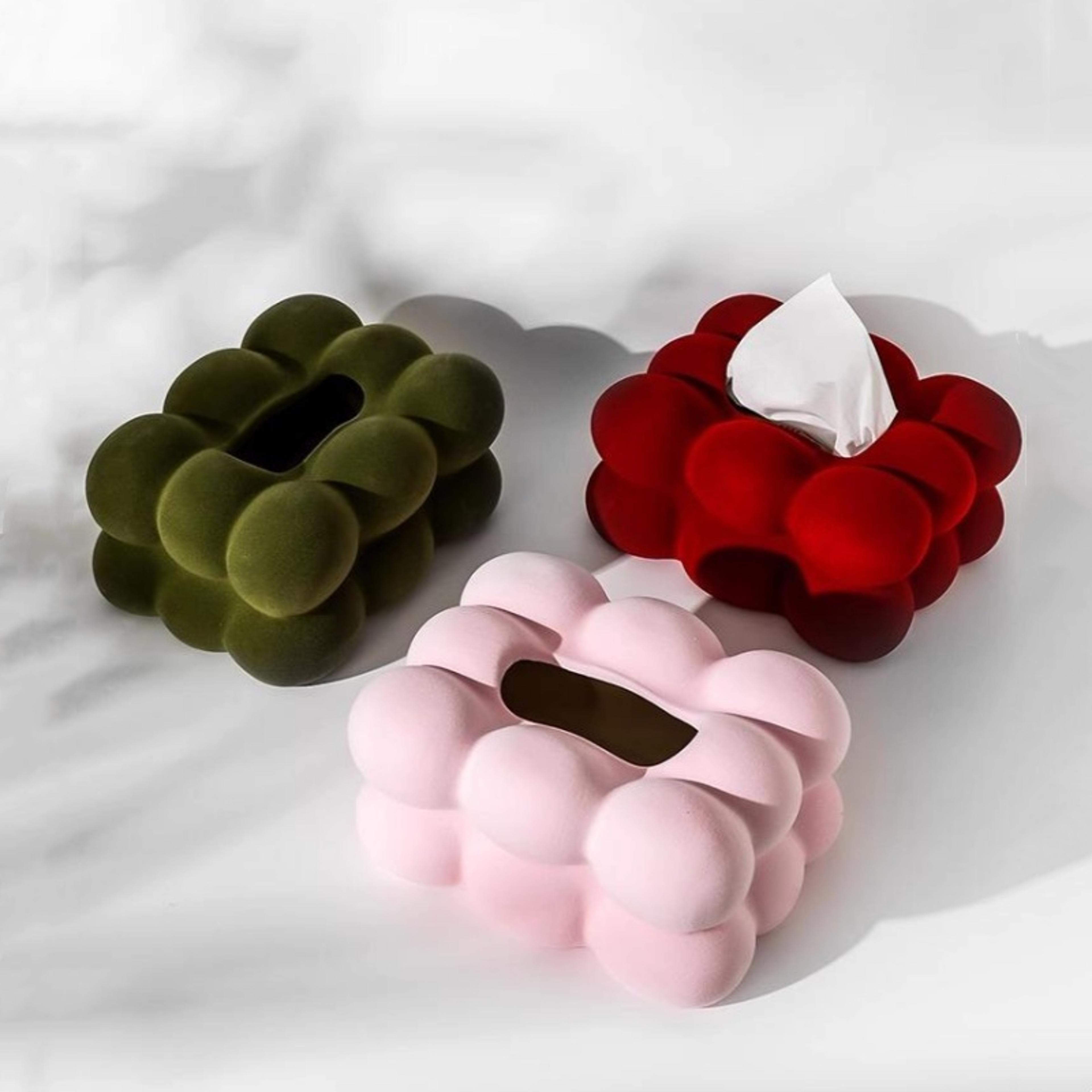 bubble velvet decorative tissue box cover modern tabletop tissue holder