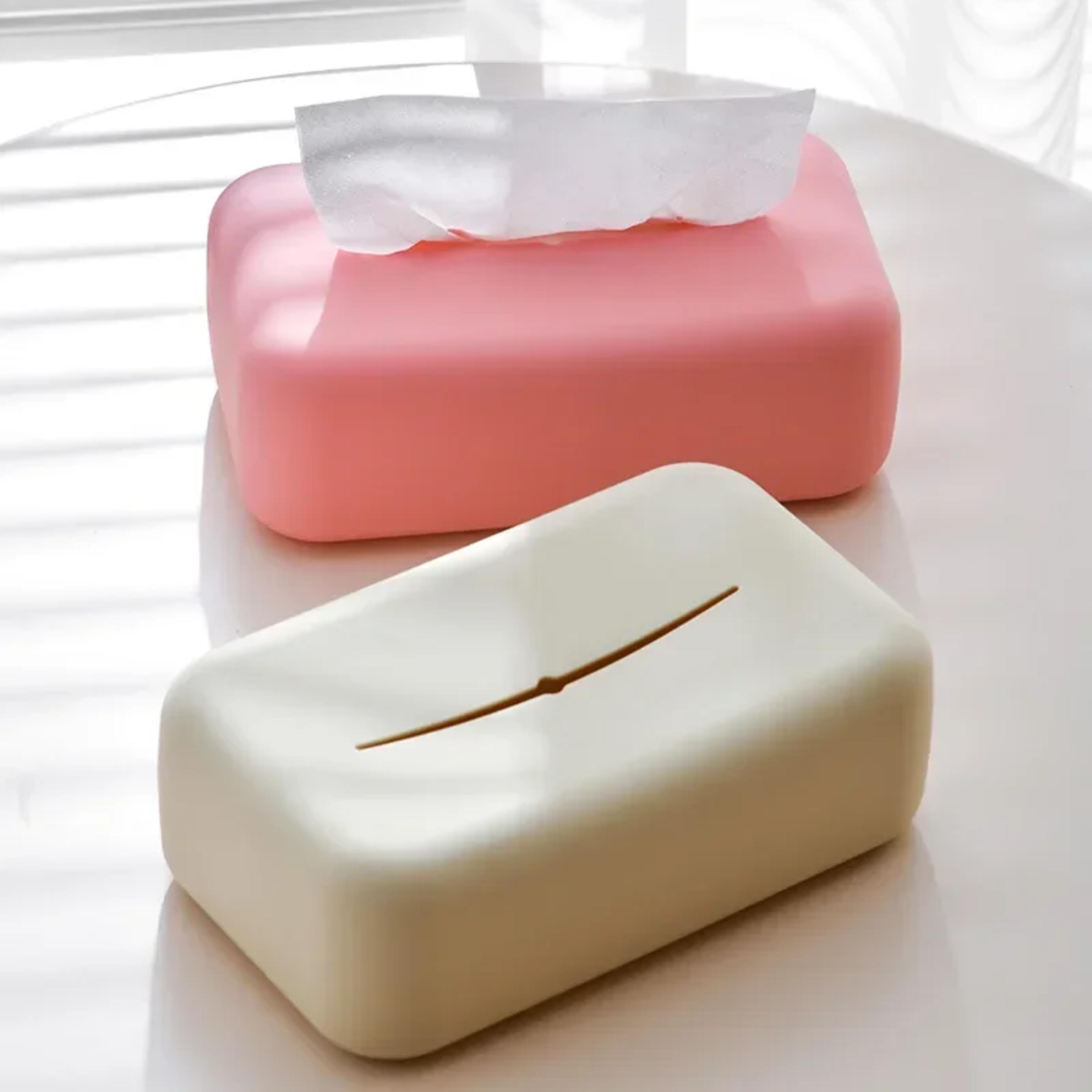 luxury silicone tissue box cover waterproof reusable tissue box holder for bathroom & kitchen