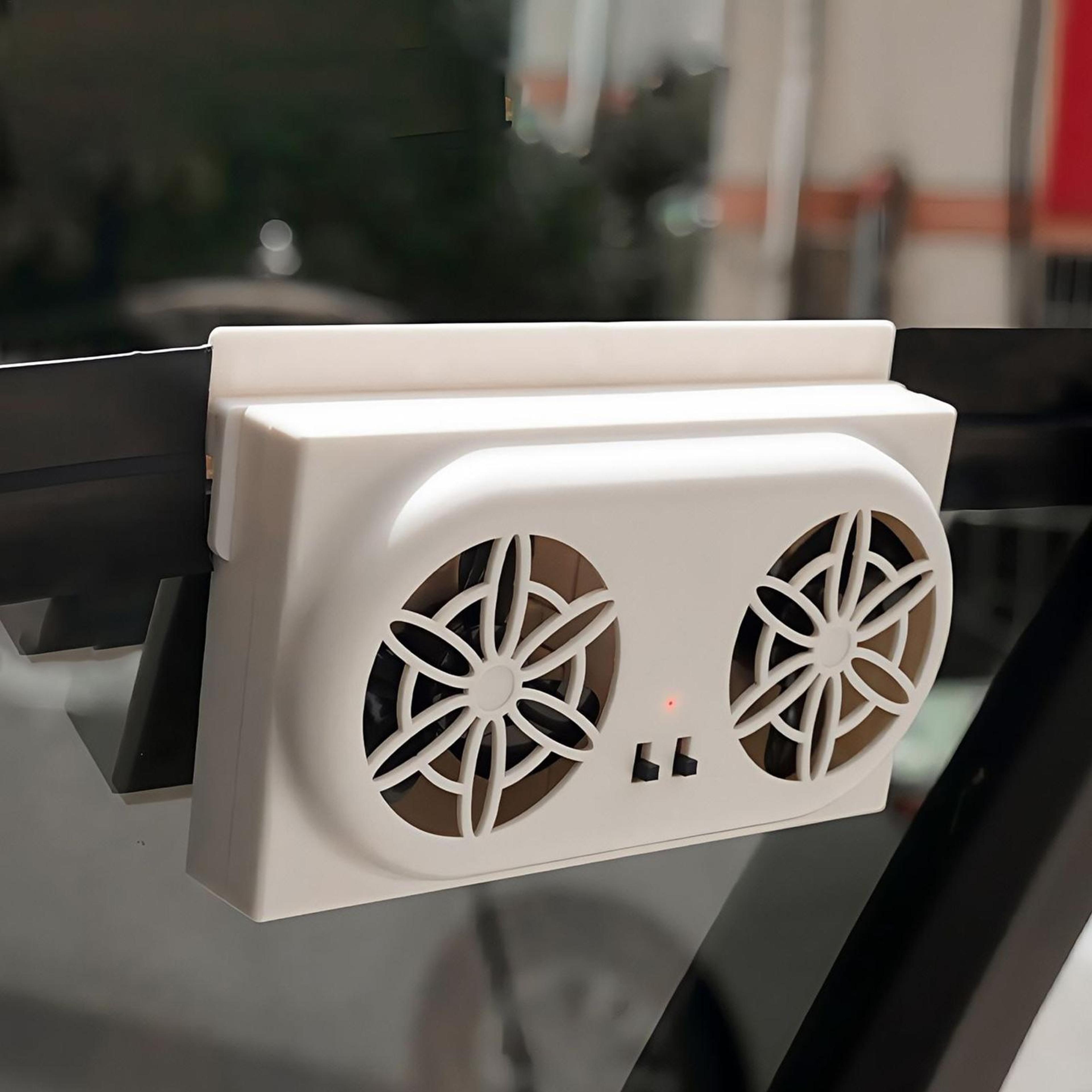 solar car fan usb rechargeable car window cooler portable car cooling fan