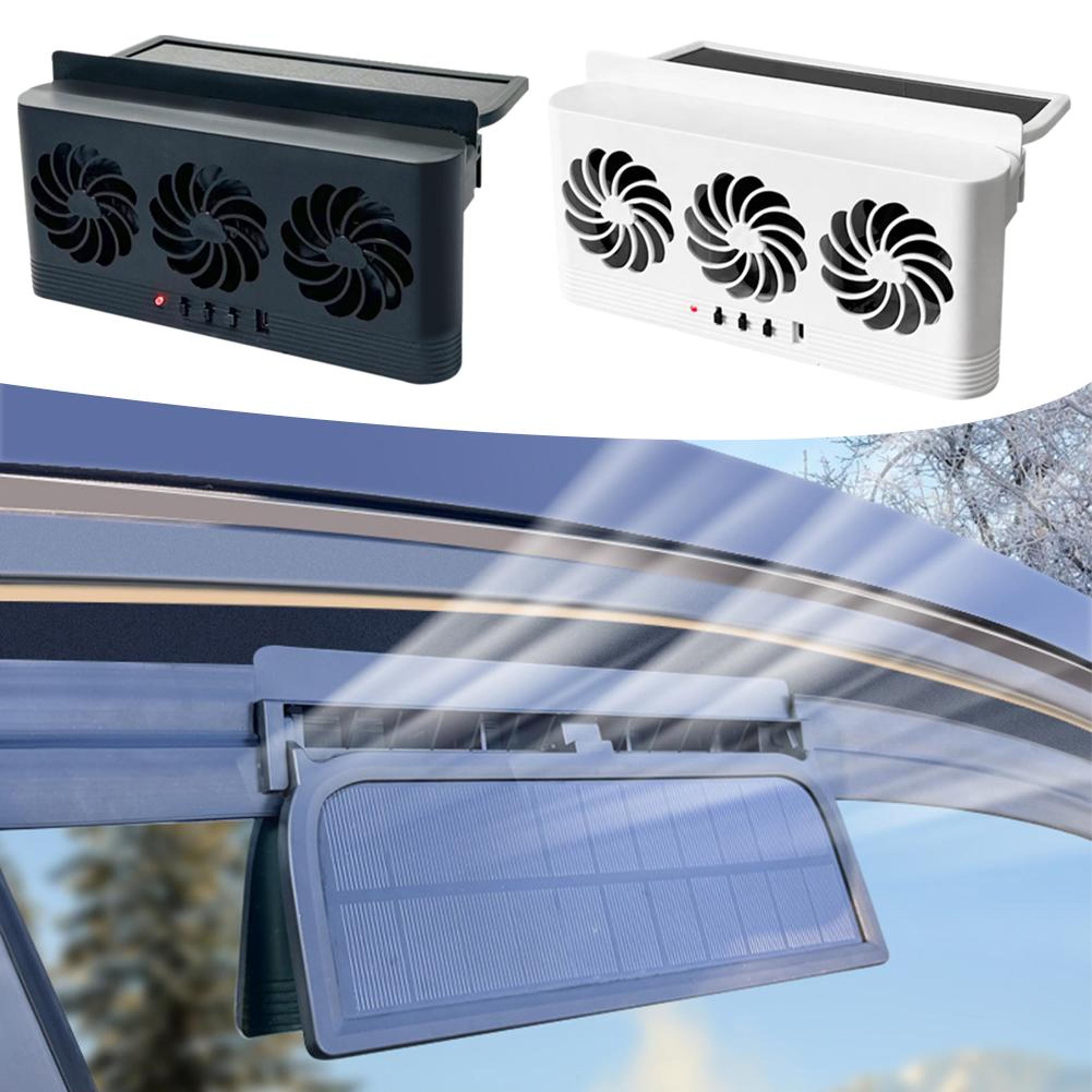 solar car exhaust fan usb car cooling fan window ventilator with 3 air outlets