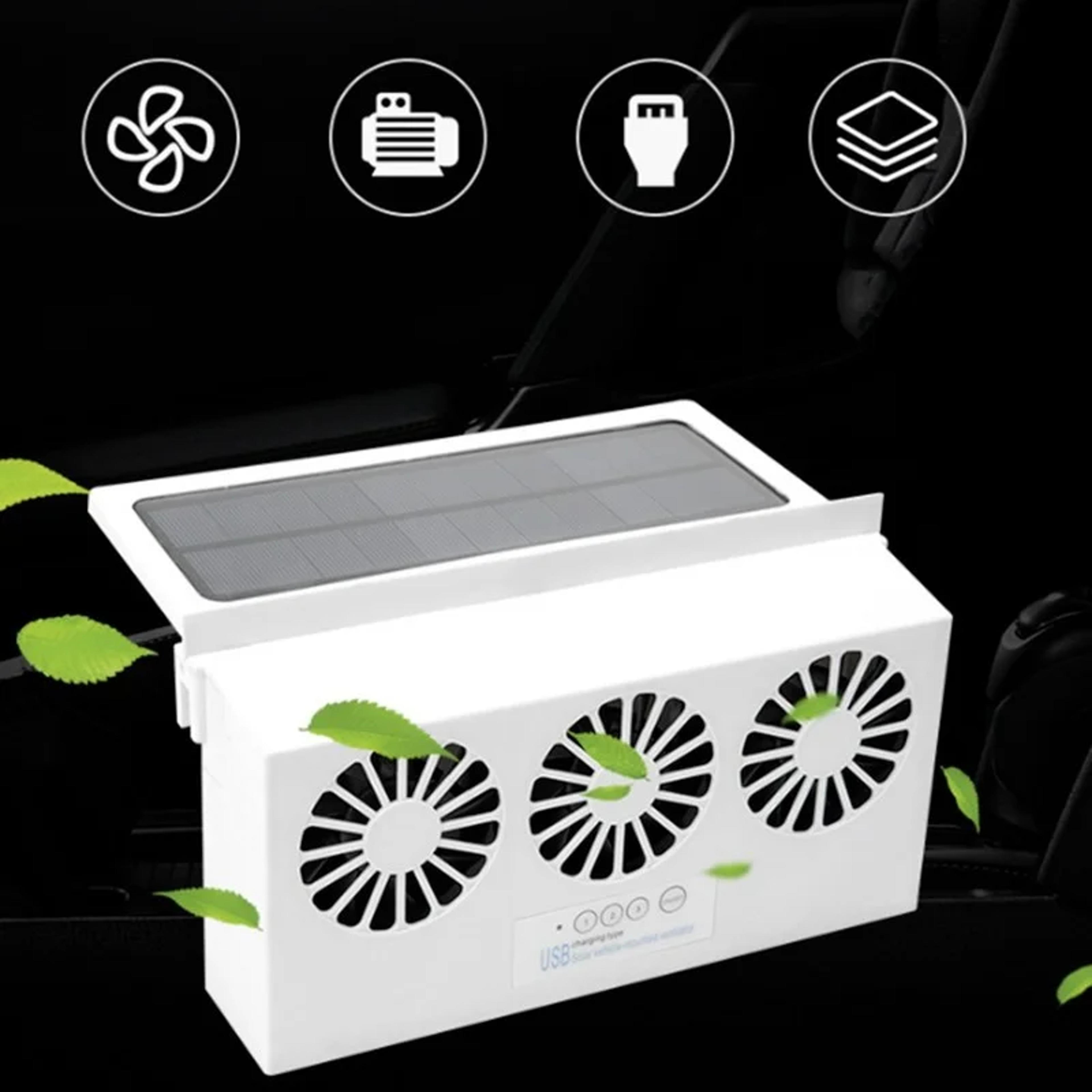 solar powered car window exhaust fan usb rechargeable car ventilation fan