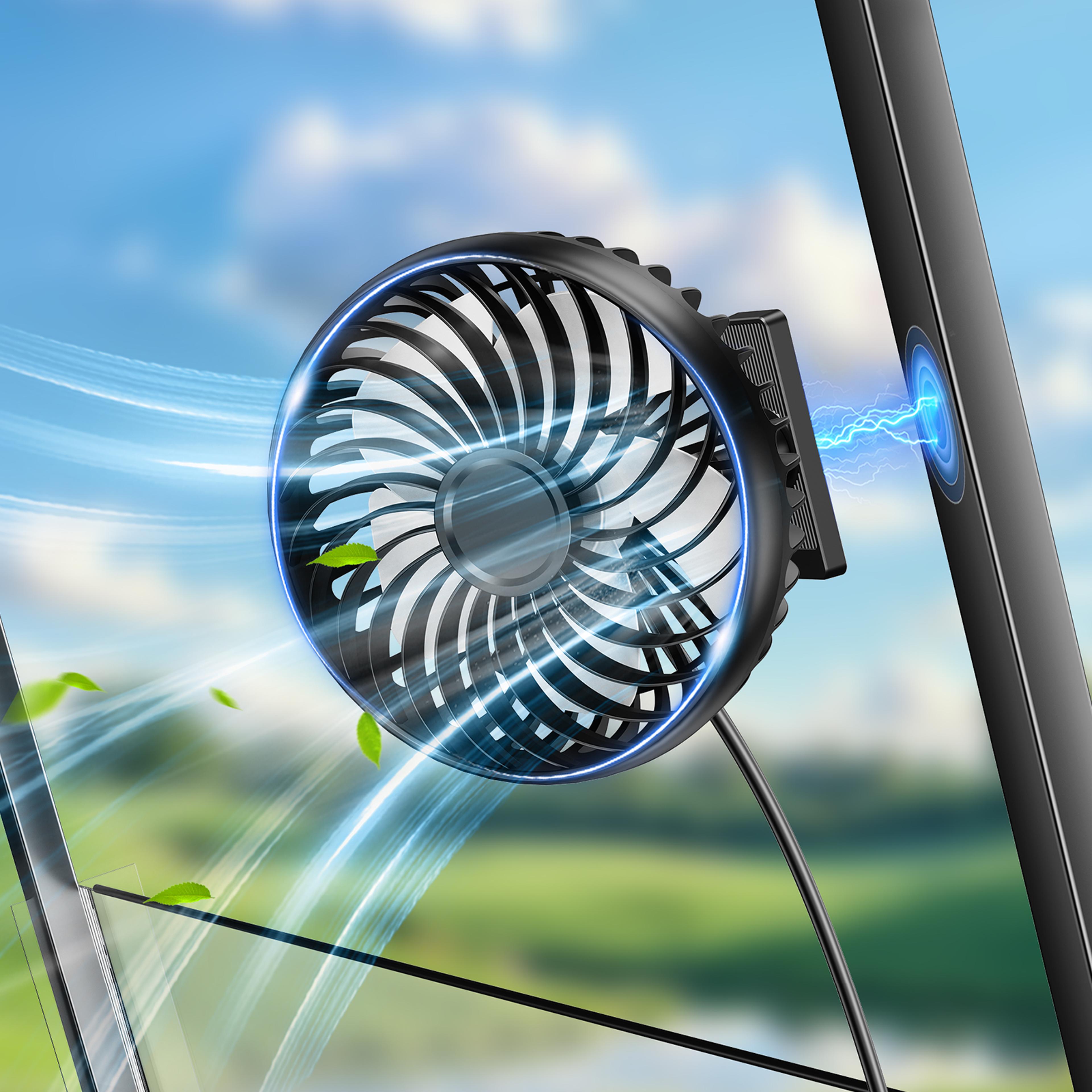 hipacool magnetic golf cart fan usb powered 360° rotating portable cooling fan