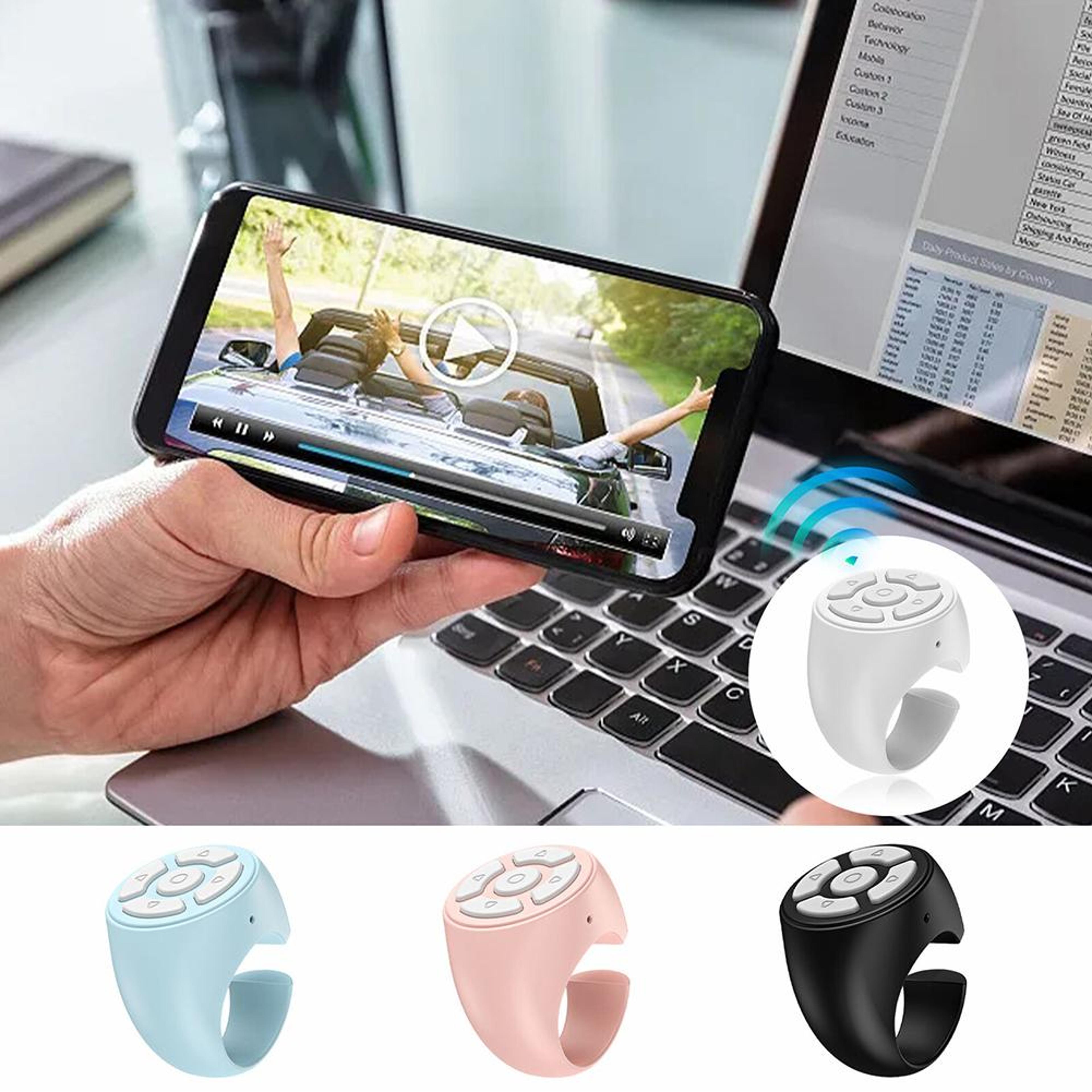 bluetooth ring remote camera shutter & tiktok remote control with bluetooth page turner