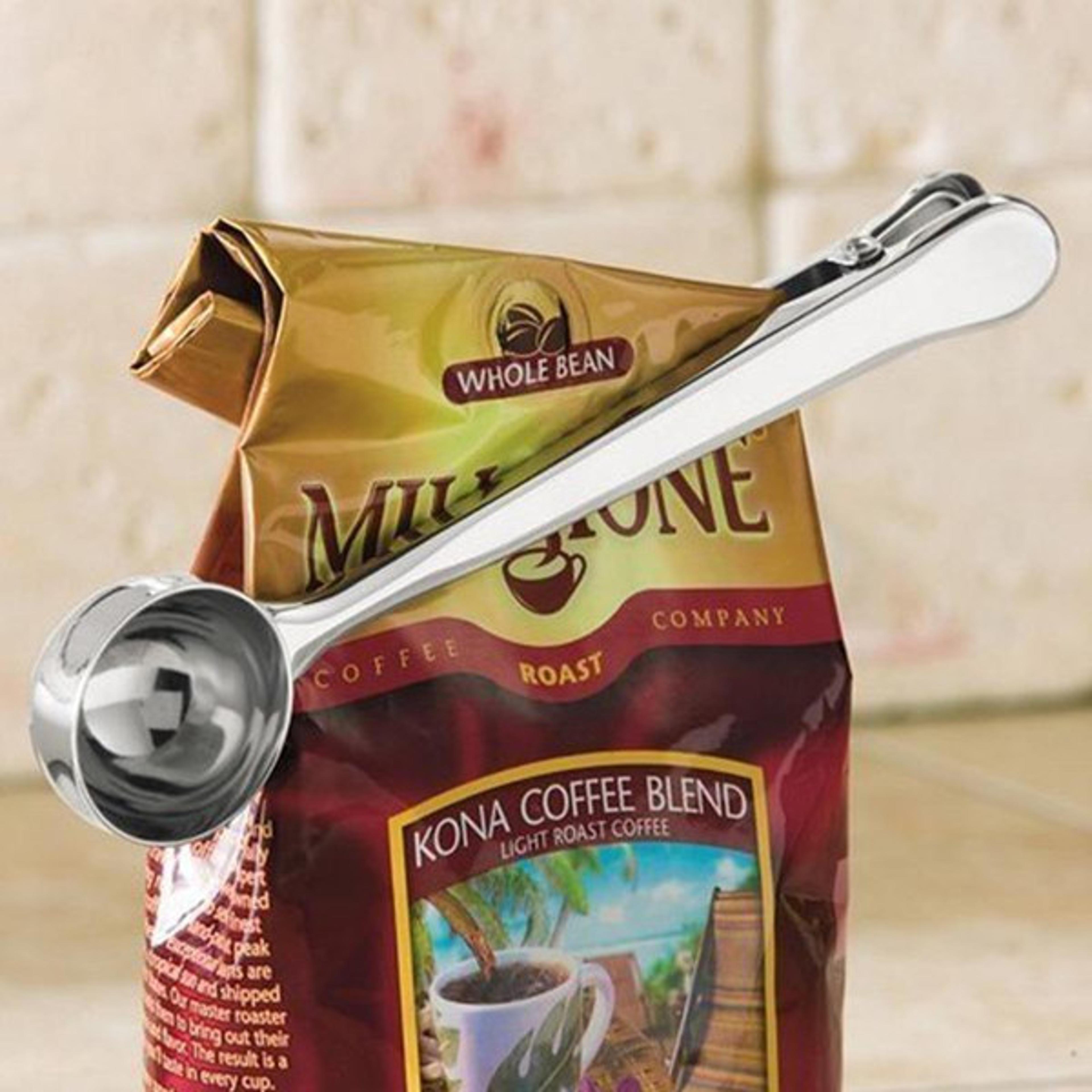 coffee scoop with clip – the perfect coffee bag clip for coffee lovers