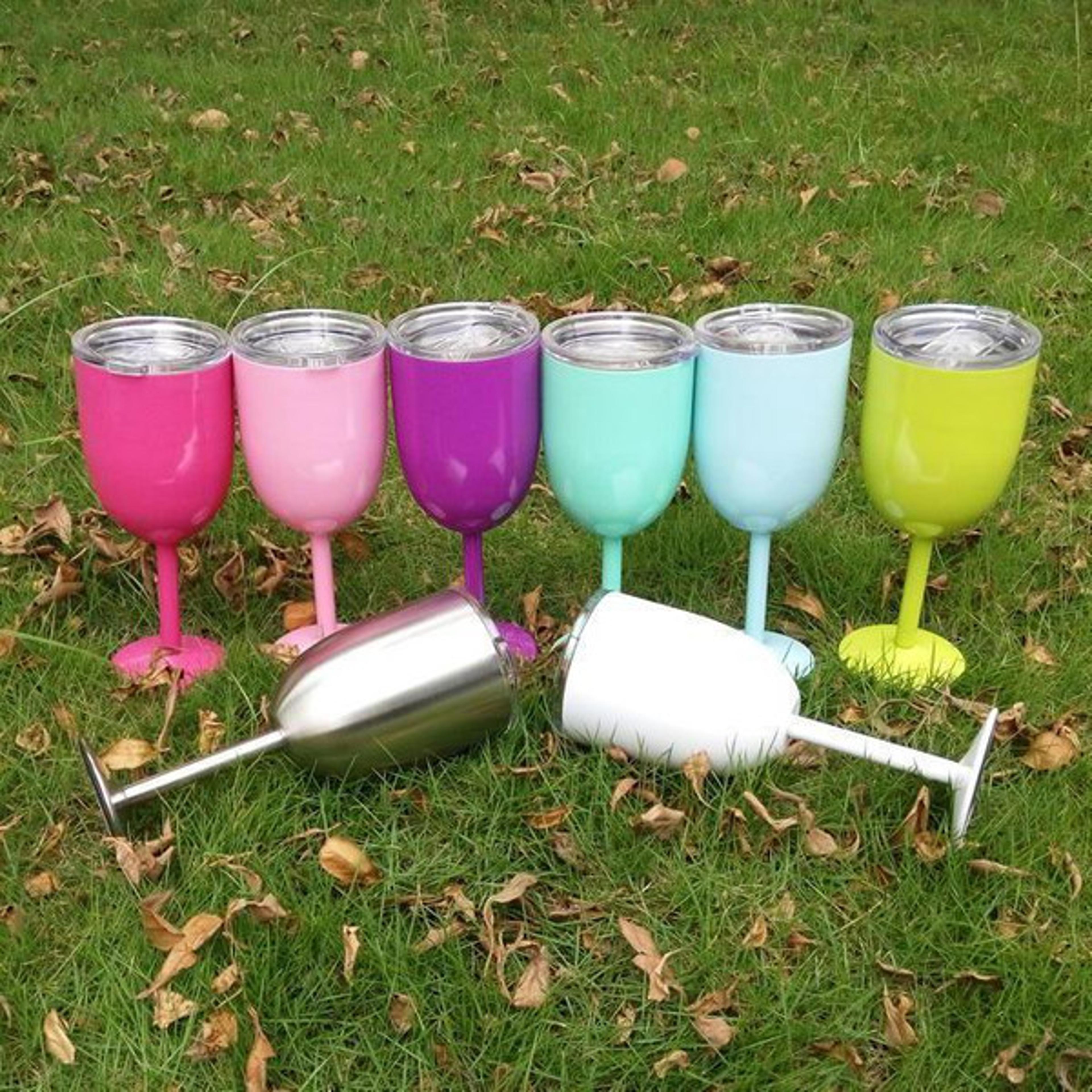 insulated stainless steel wine glasses – double wall thermal wine cups, perfect for christmas & parties, best gift ideas