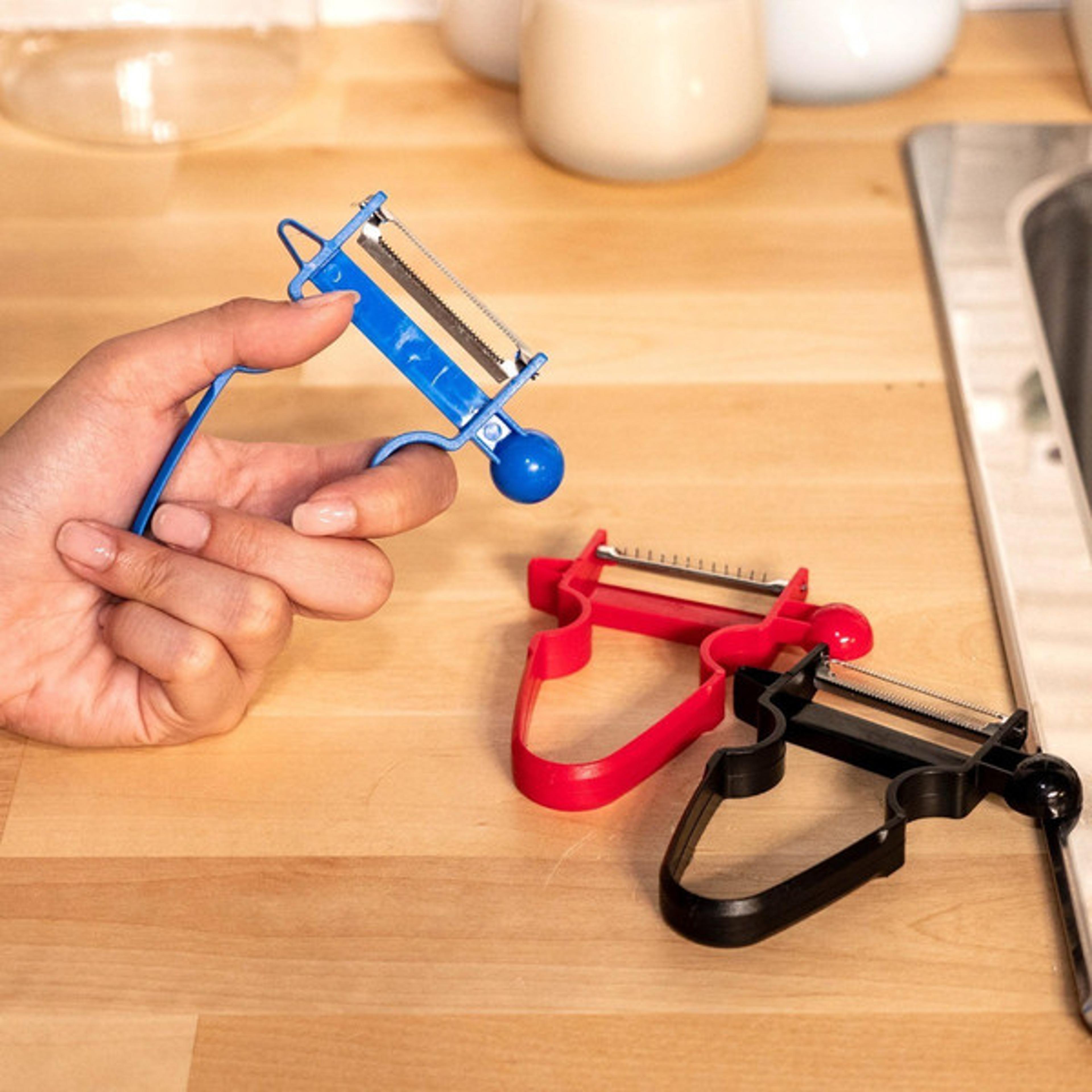 magic slicer trio (3 pieces) - double-edged, comfort grip for easy peeling and slicing, secure grip and durable