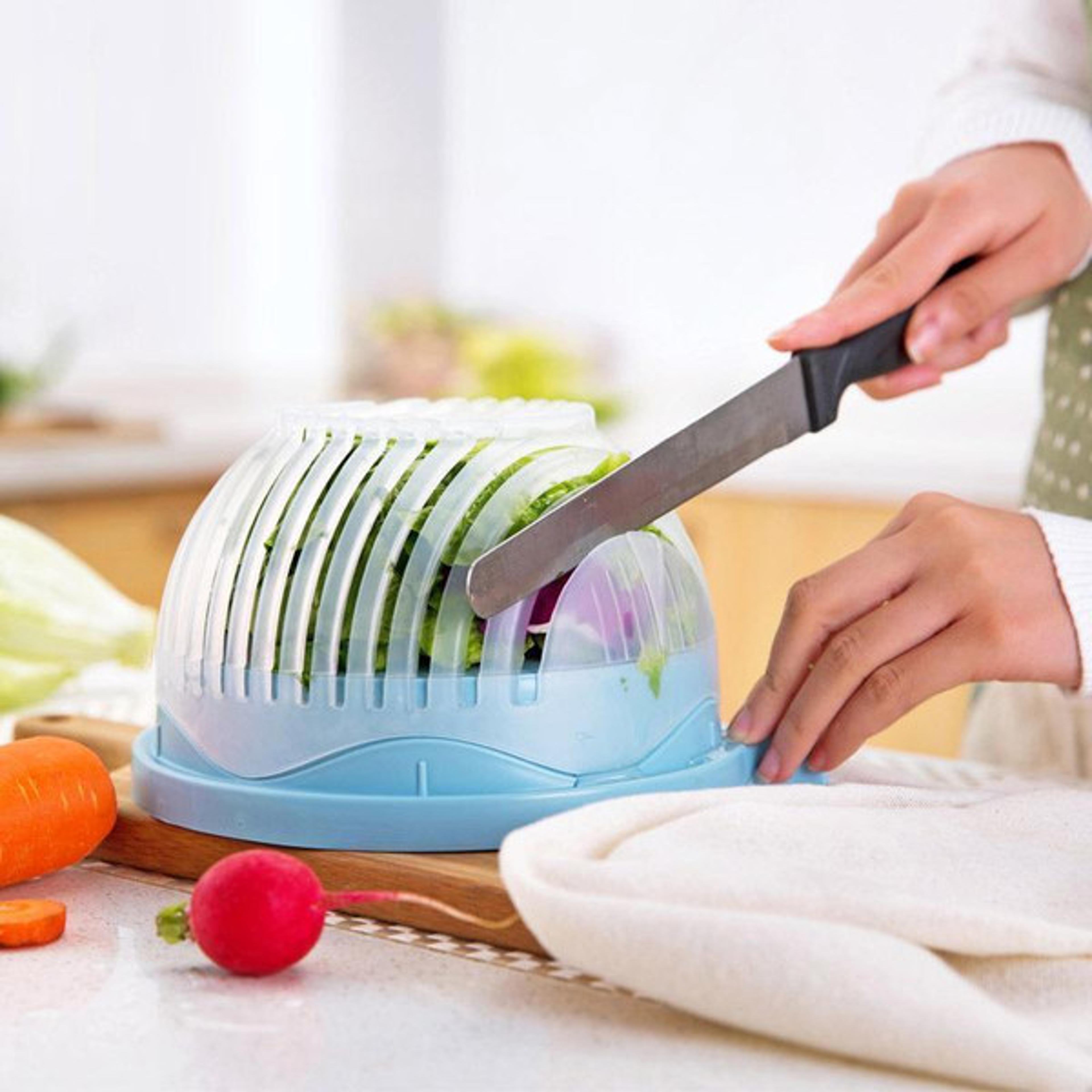 multi-functional salad cutter bowl by the cutter bowl – quick veggie chopping, manual and safe for all