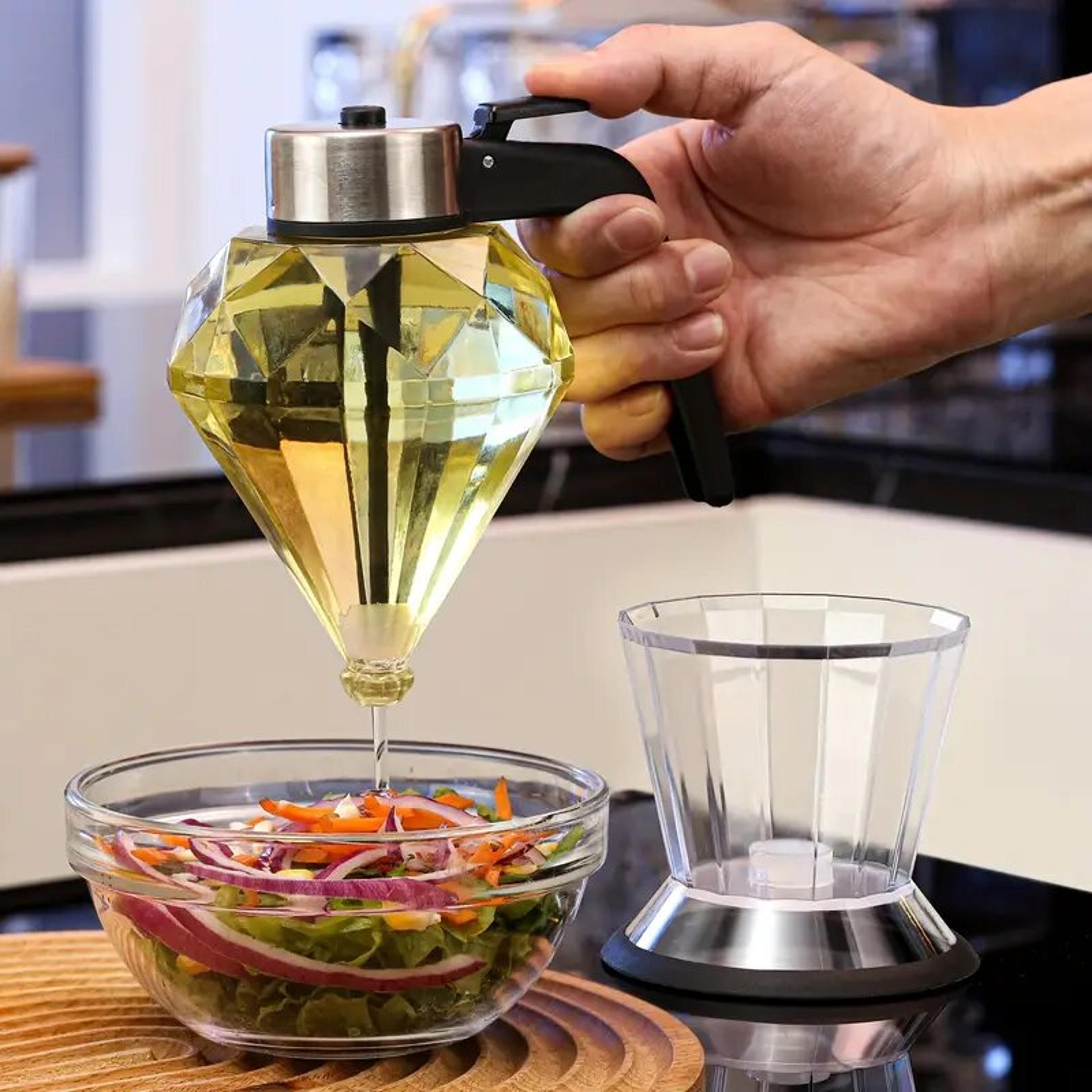 elegant diamond-shaped glass honey dispenser – 200ml multifunctional kitchen oil & vinegar bottle