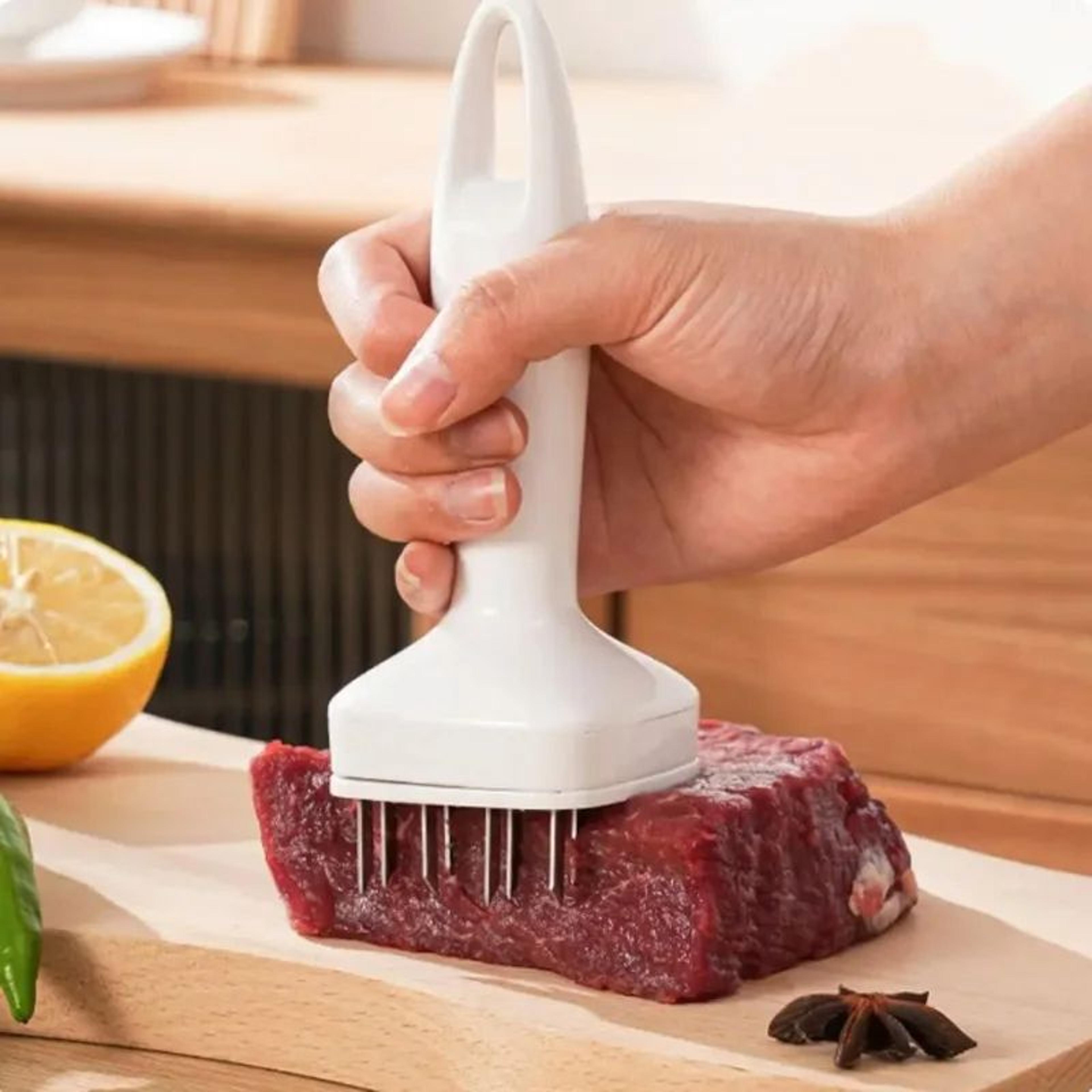 stainless steel 24-blade meat tenderizer, professional kitchen tenderizing device, meat softener tool