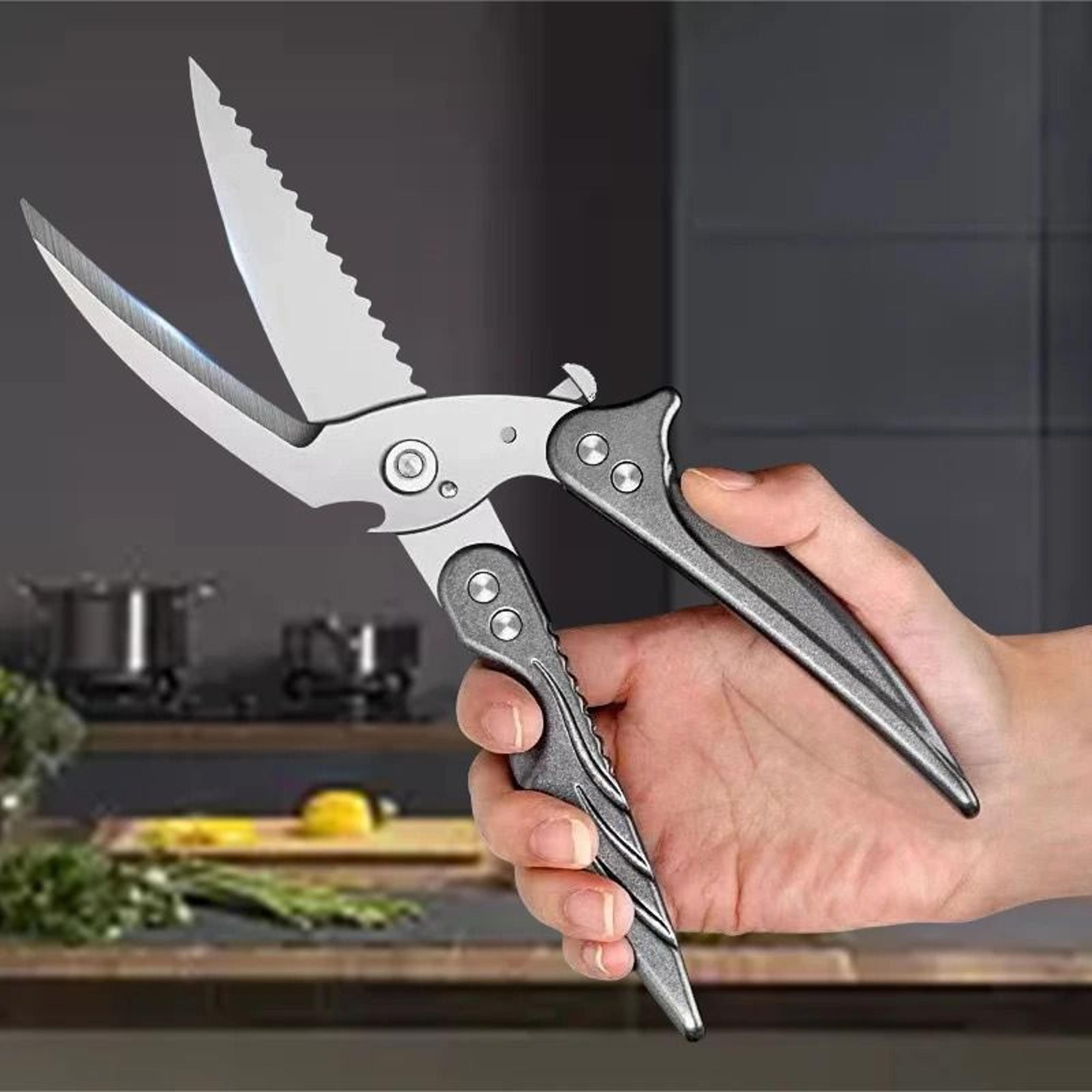 heavy-duty stainless steel kitchen fish scissors - multifunctional, detachable shears