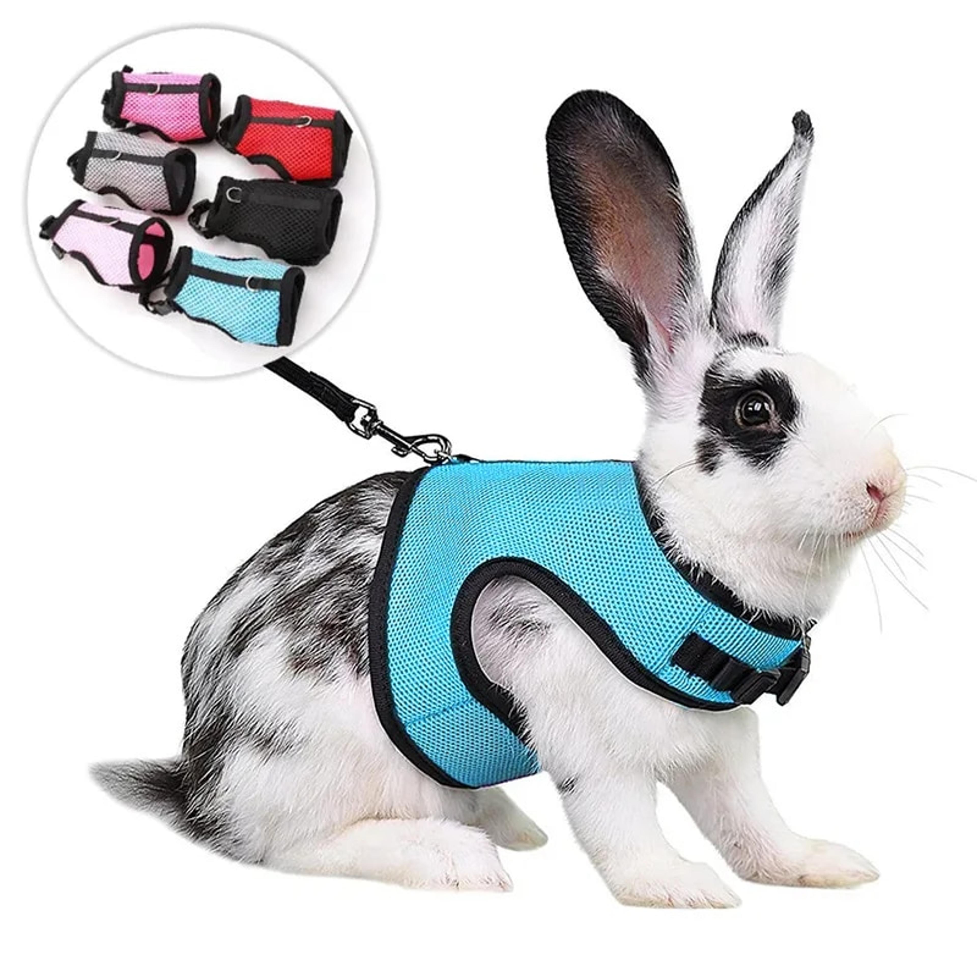 adjustable soft harness & elastic leash for rabbits - bunny vest suit