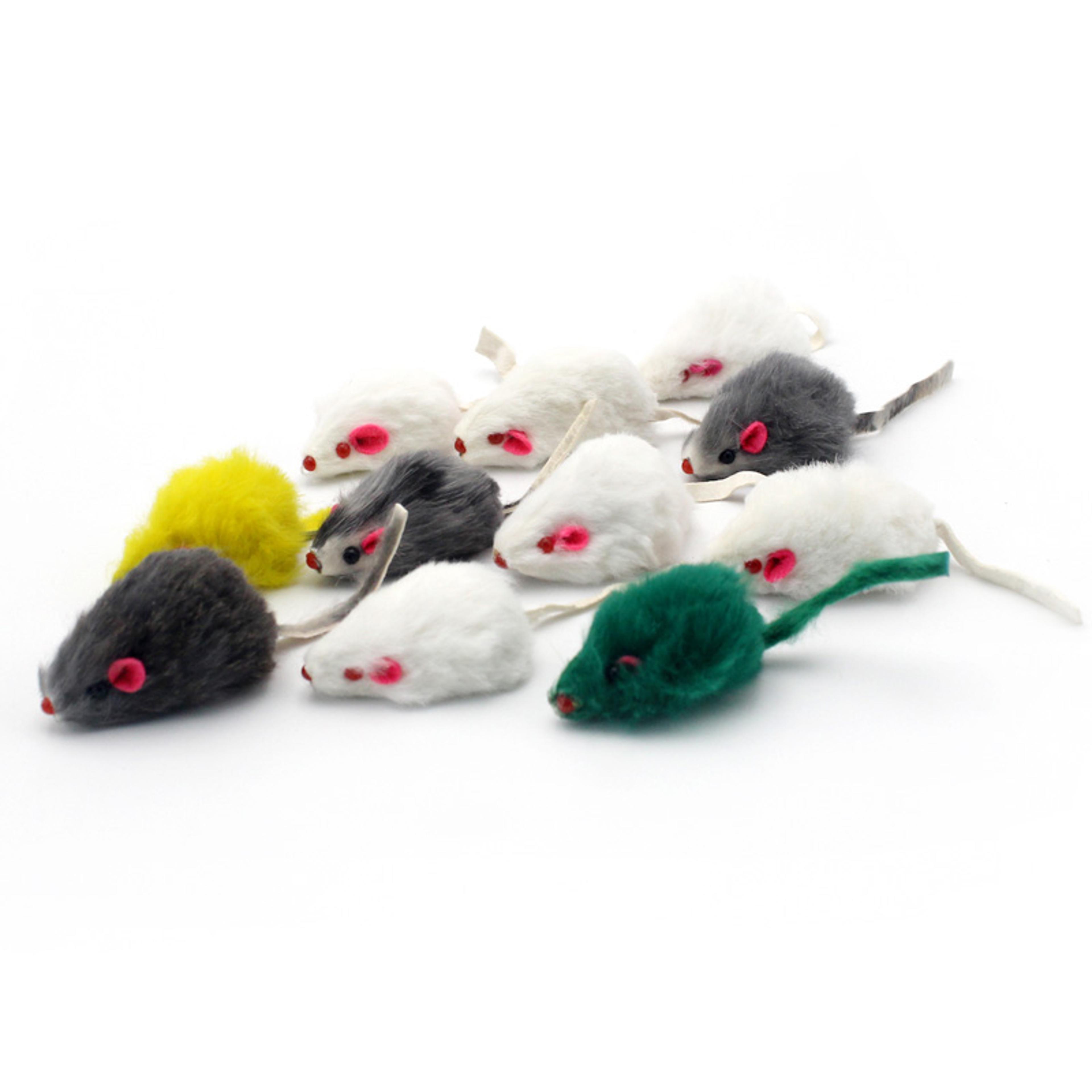 premium rabbit fur mouse cat toys: interactive feather rainbow ball & fish toy set for cats and kittens