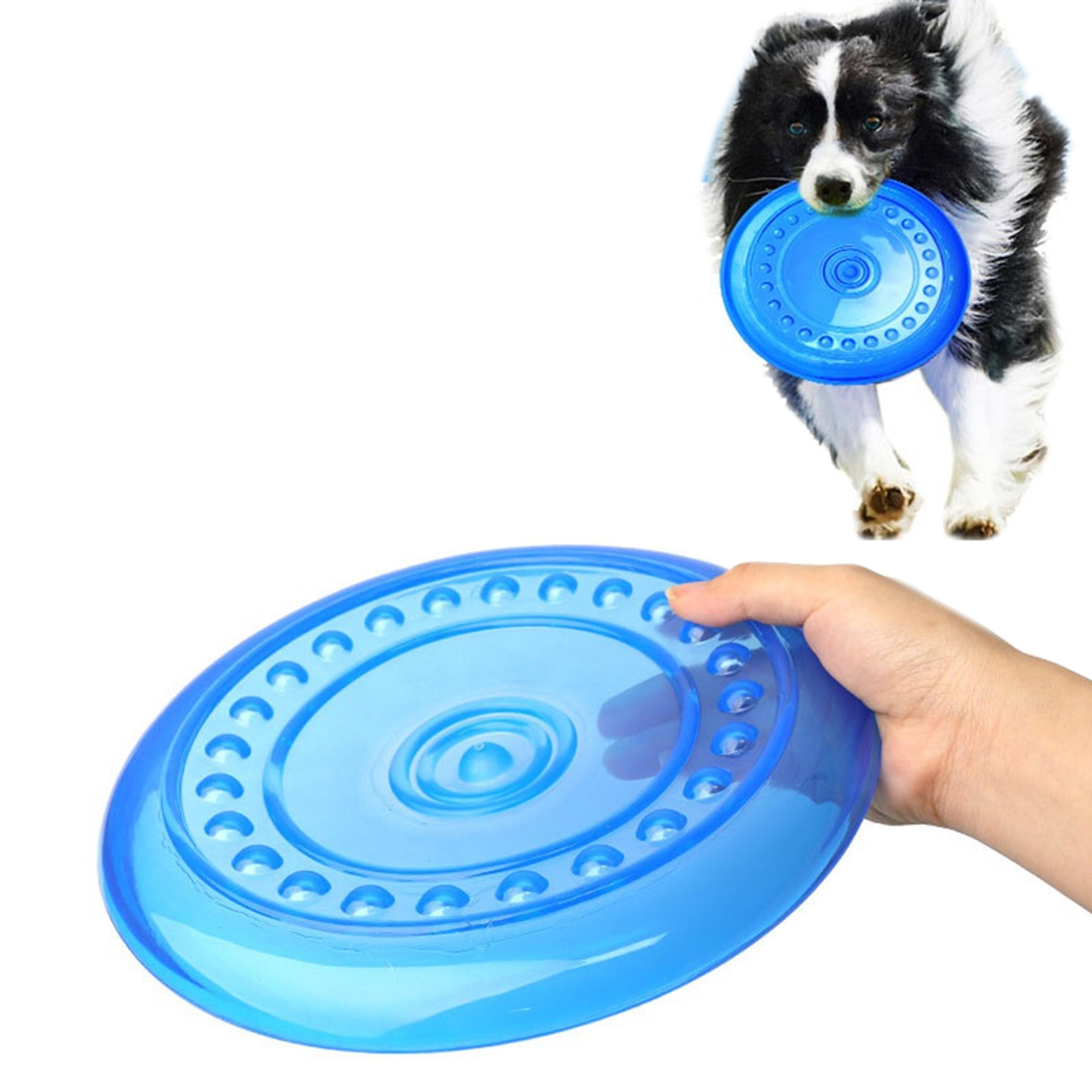 soft rubber dog flying discs: fun saucer toys for small, medium & large dogs - bite-resistant, agile training gear