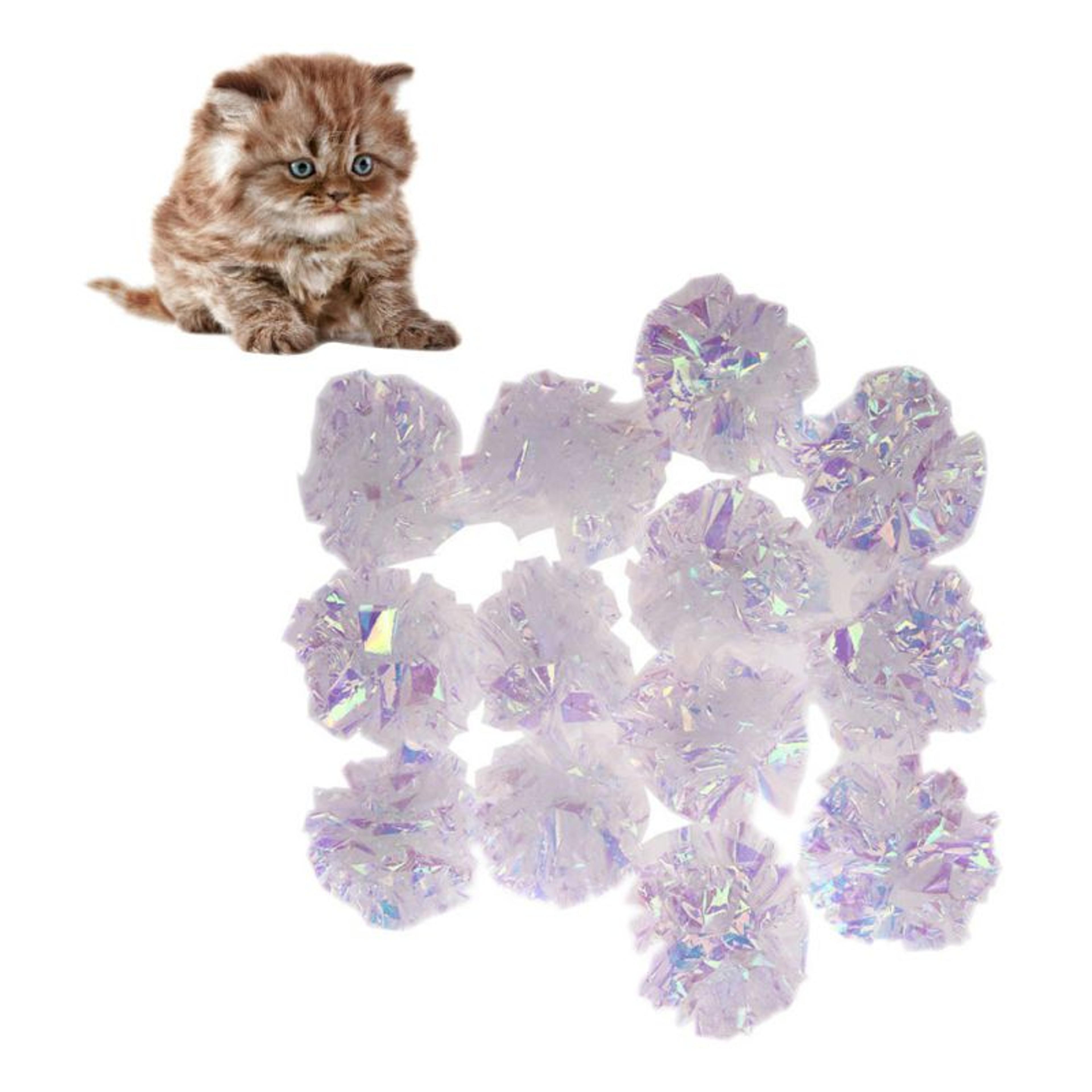 12pcs cat mylar crinkle balls: interactive sound toy for cats
