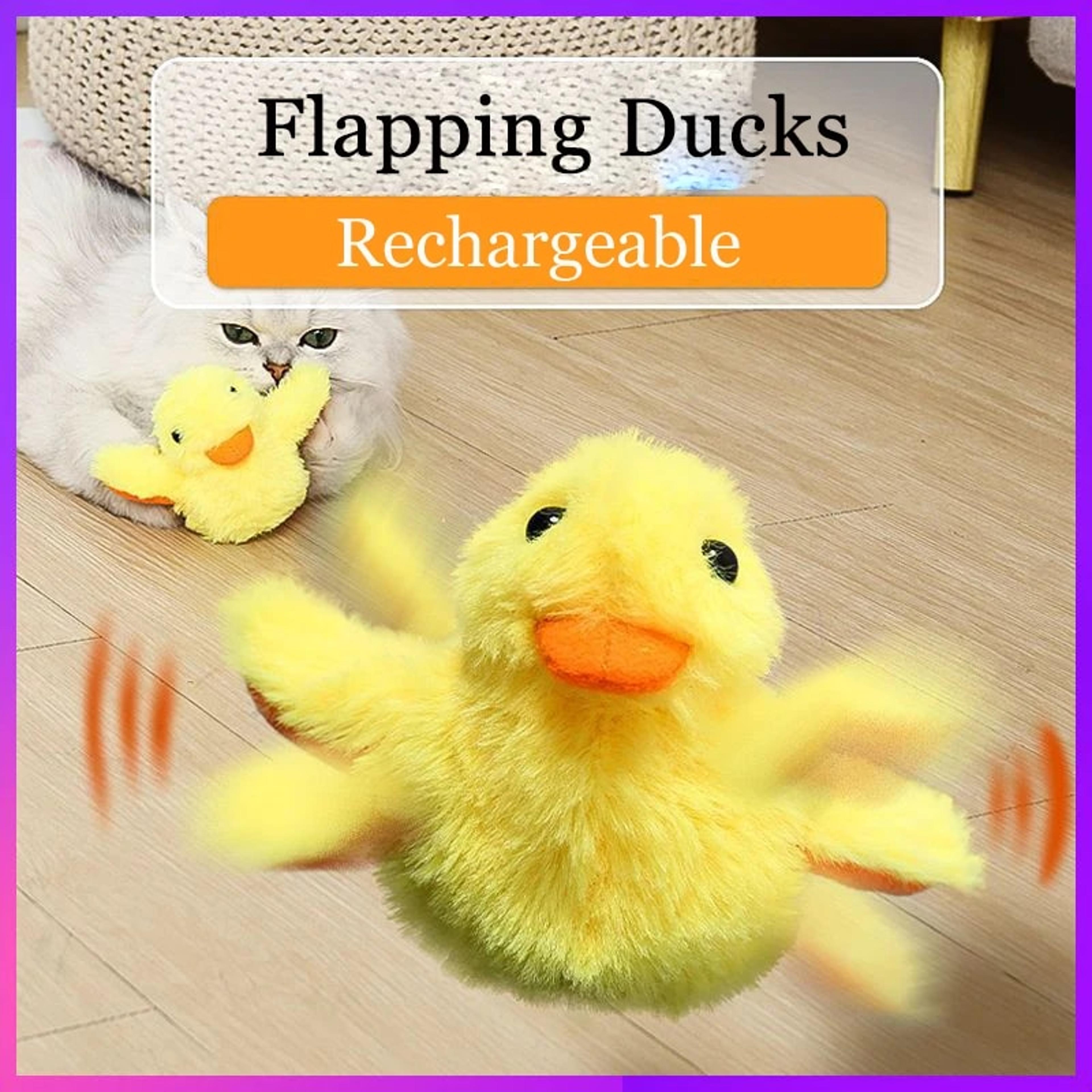 flapping duck cat toy | interactive electric bird plush