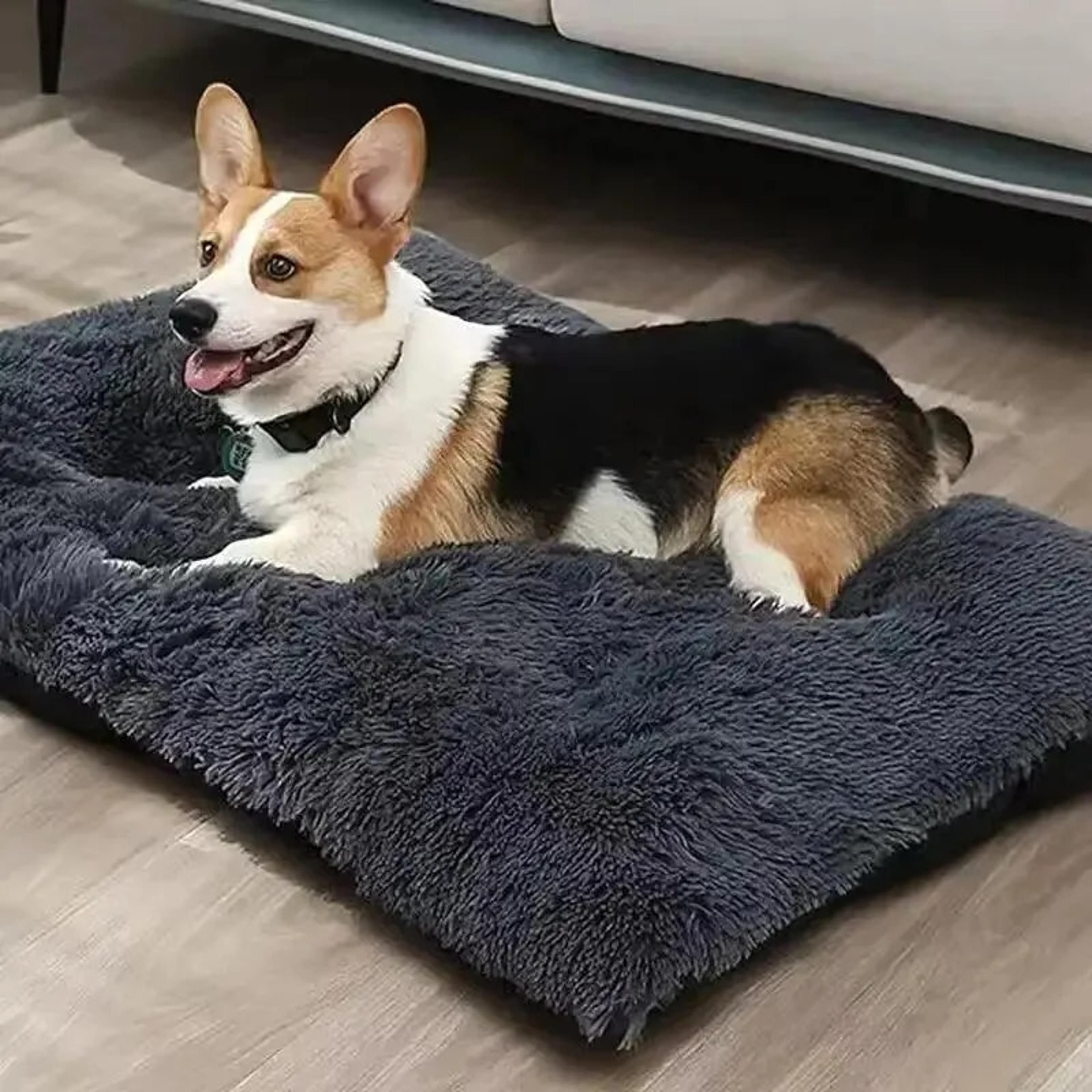 plush washable large dog bed: anti-anxiety, warm cushion mat