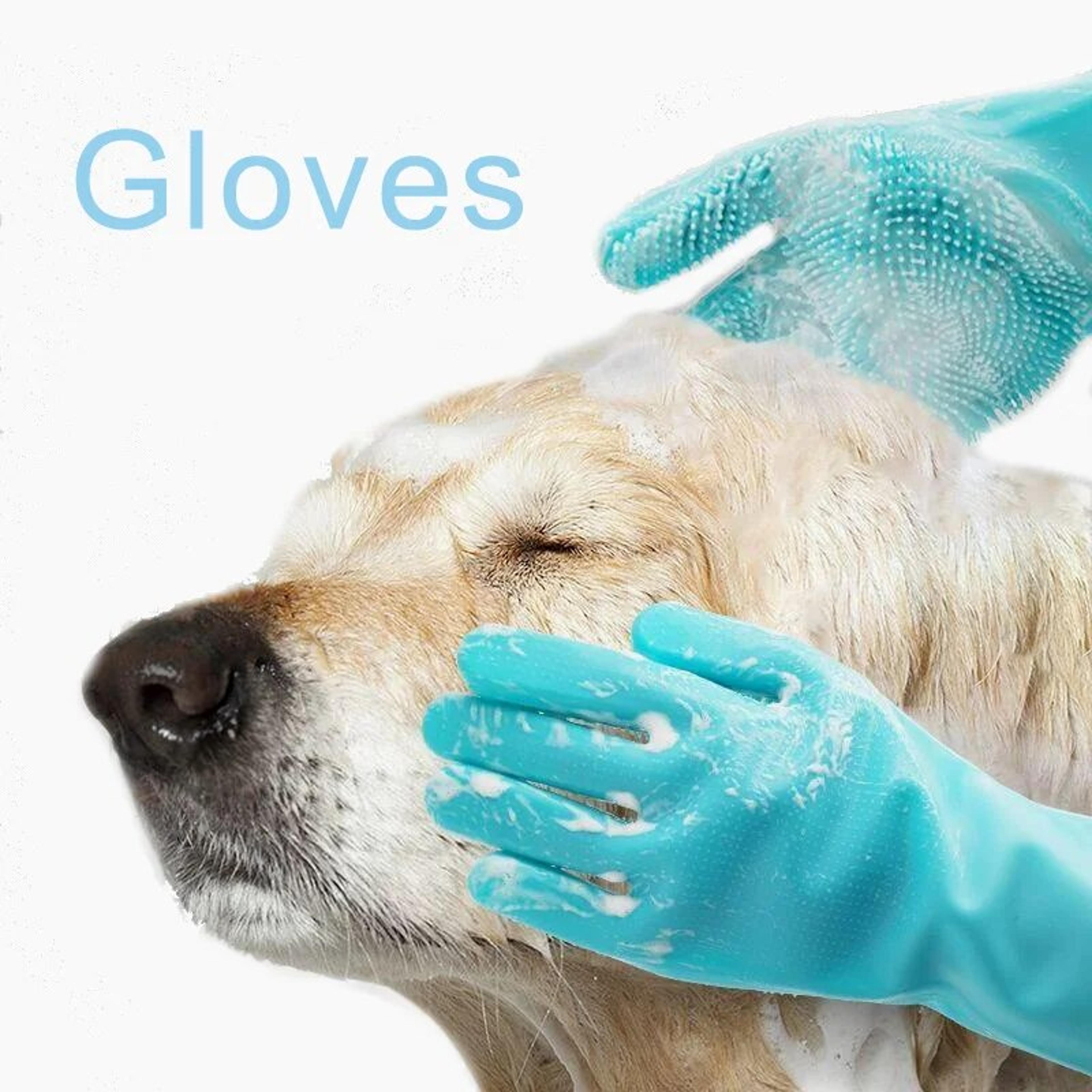 silicone dog clean gloves pet bath massage soft glove wash tools