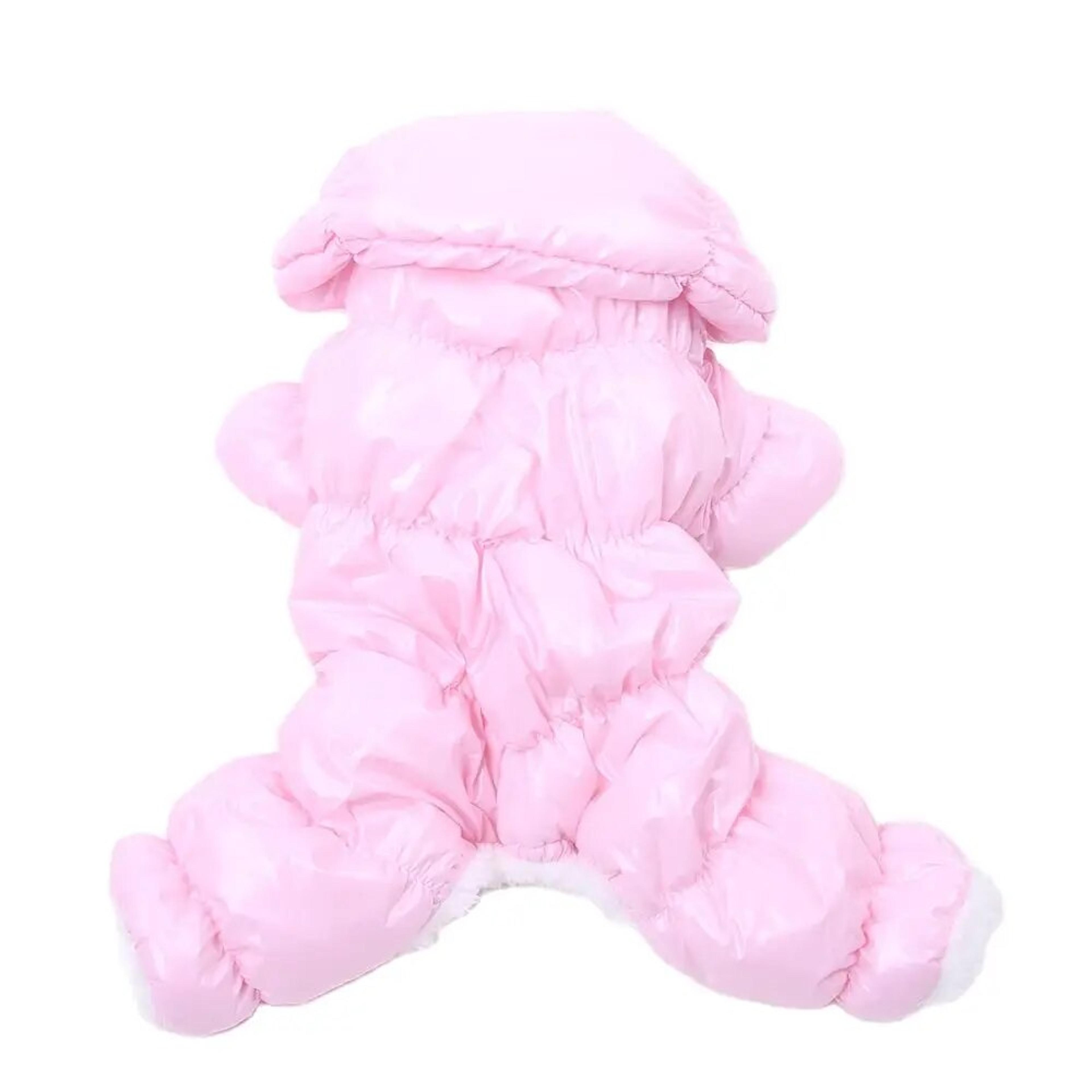 warm fleece dog overalls: windproof hooded parka for small breeds