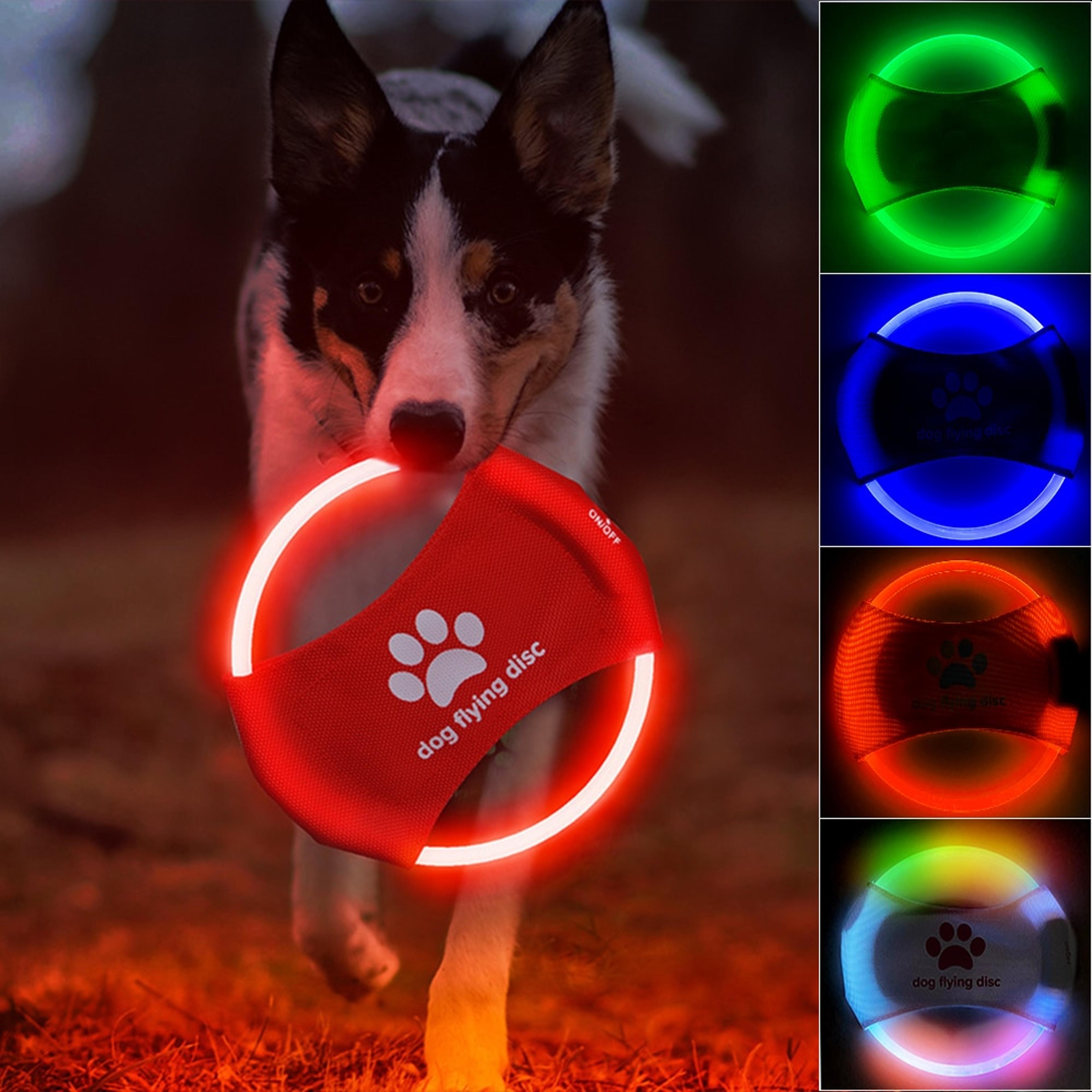 led light dog flying discs: interactive training toys for pets