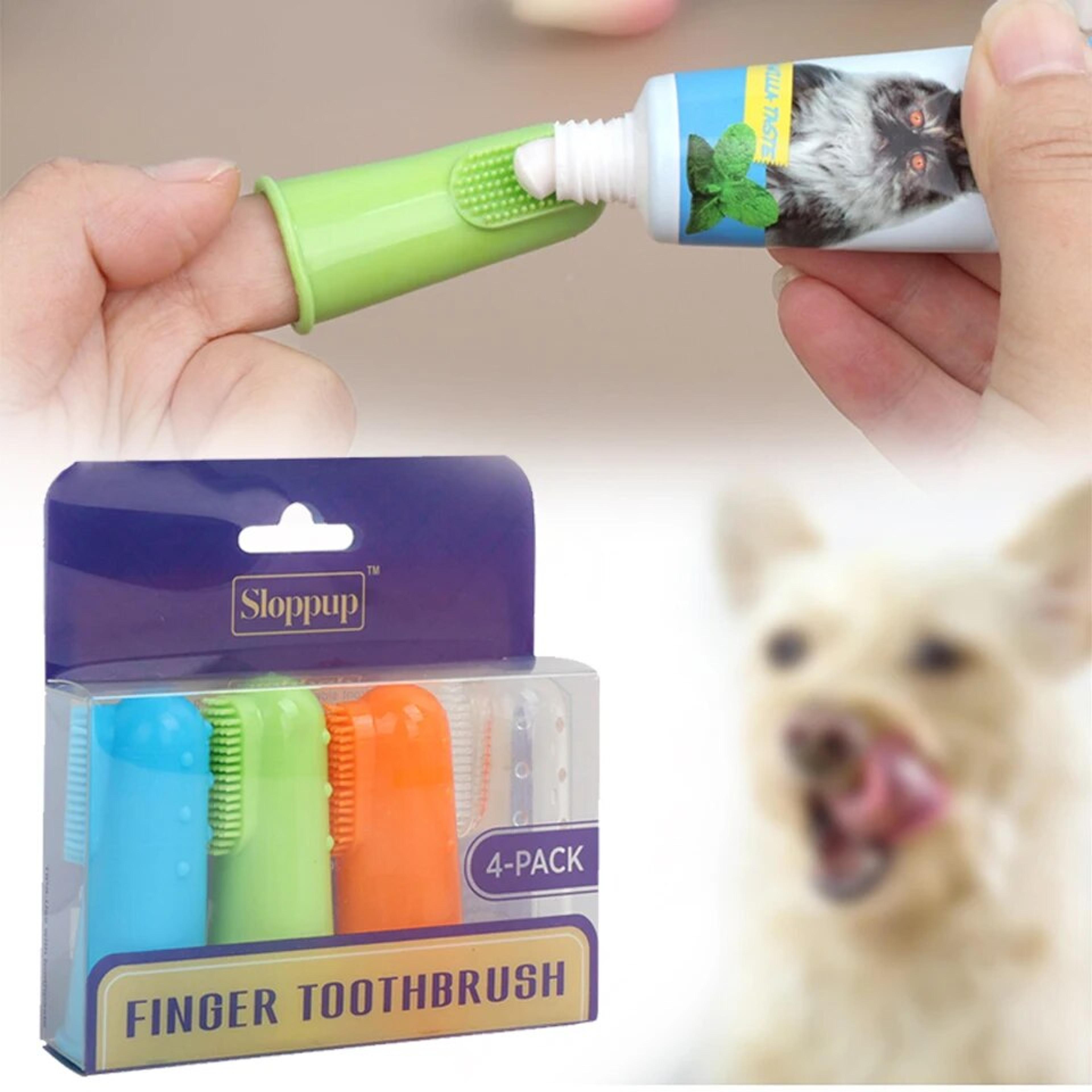 soft pet finger toothbrush for dogs & cats: bad breath & tartar teeth cleaning tool