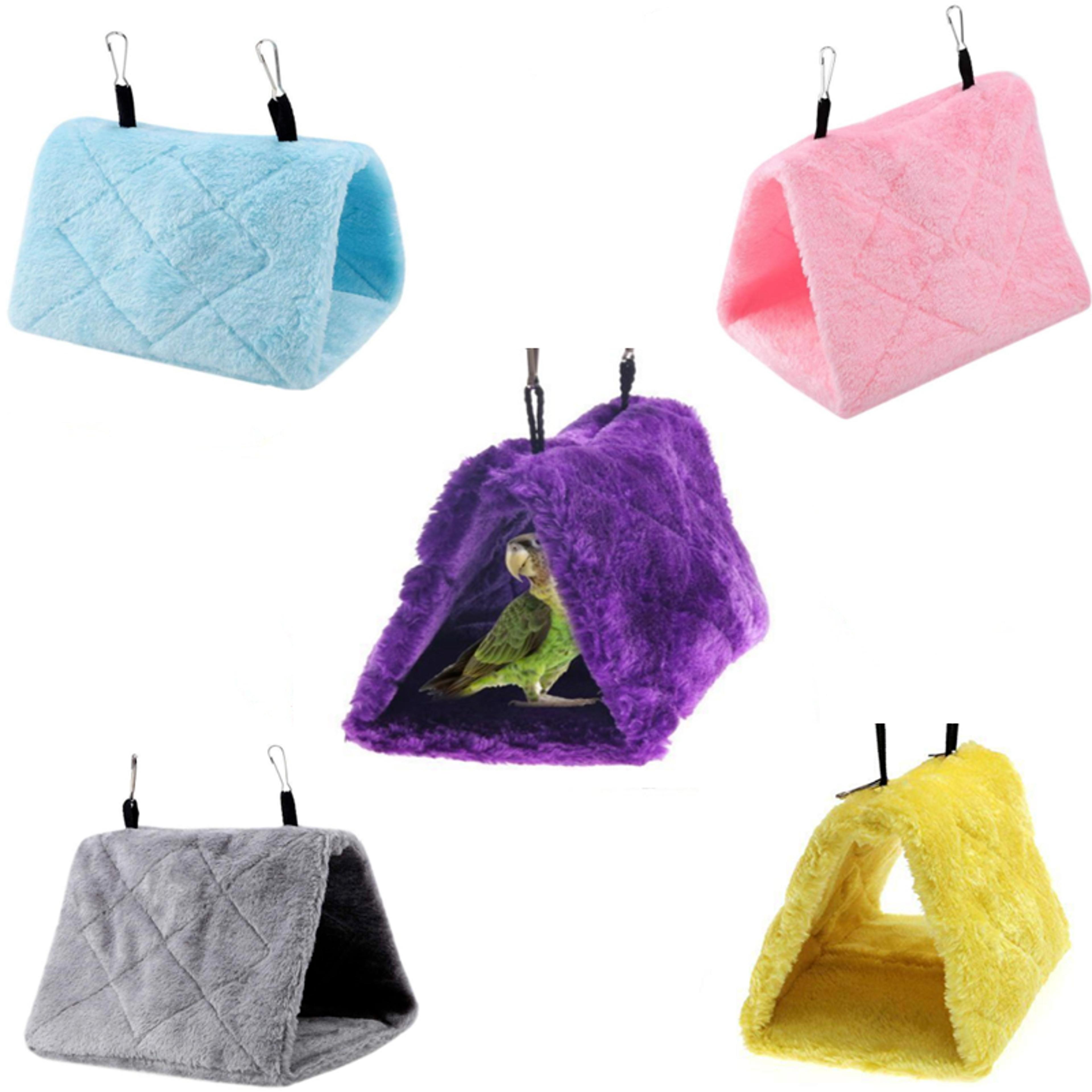 soft & warm plush parrot hanging cave swing toy: cozy nest for pet birds