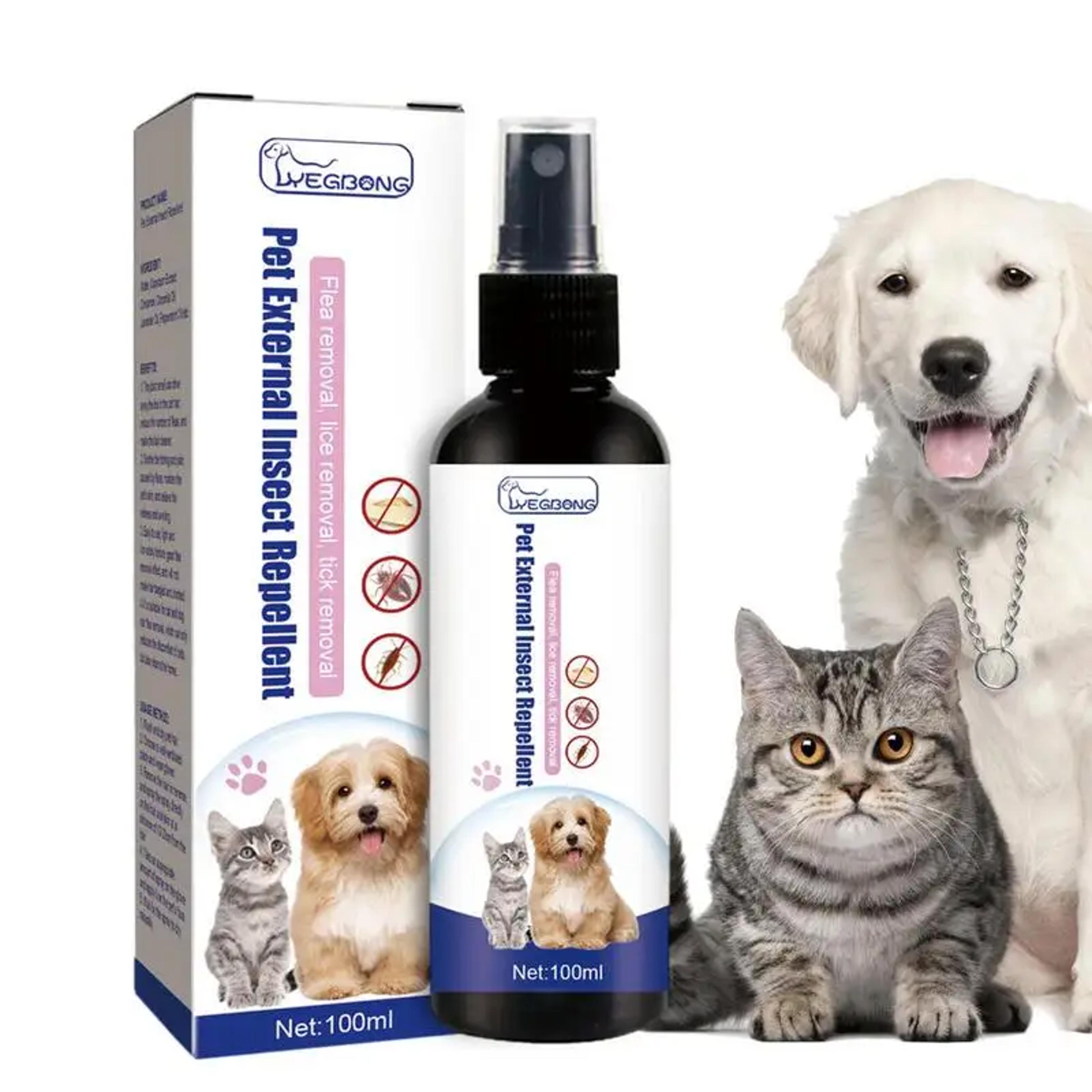 pet tick spray for dogs & cats, natural flea & lice repellent safe insecticide for home use