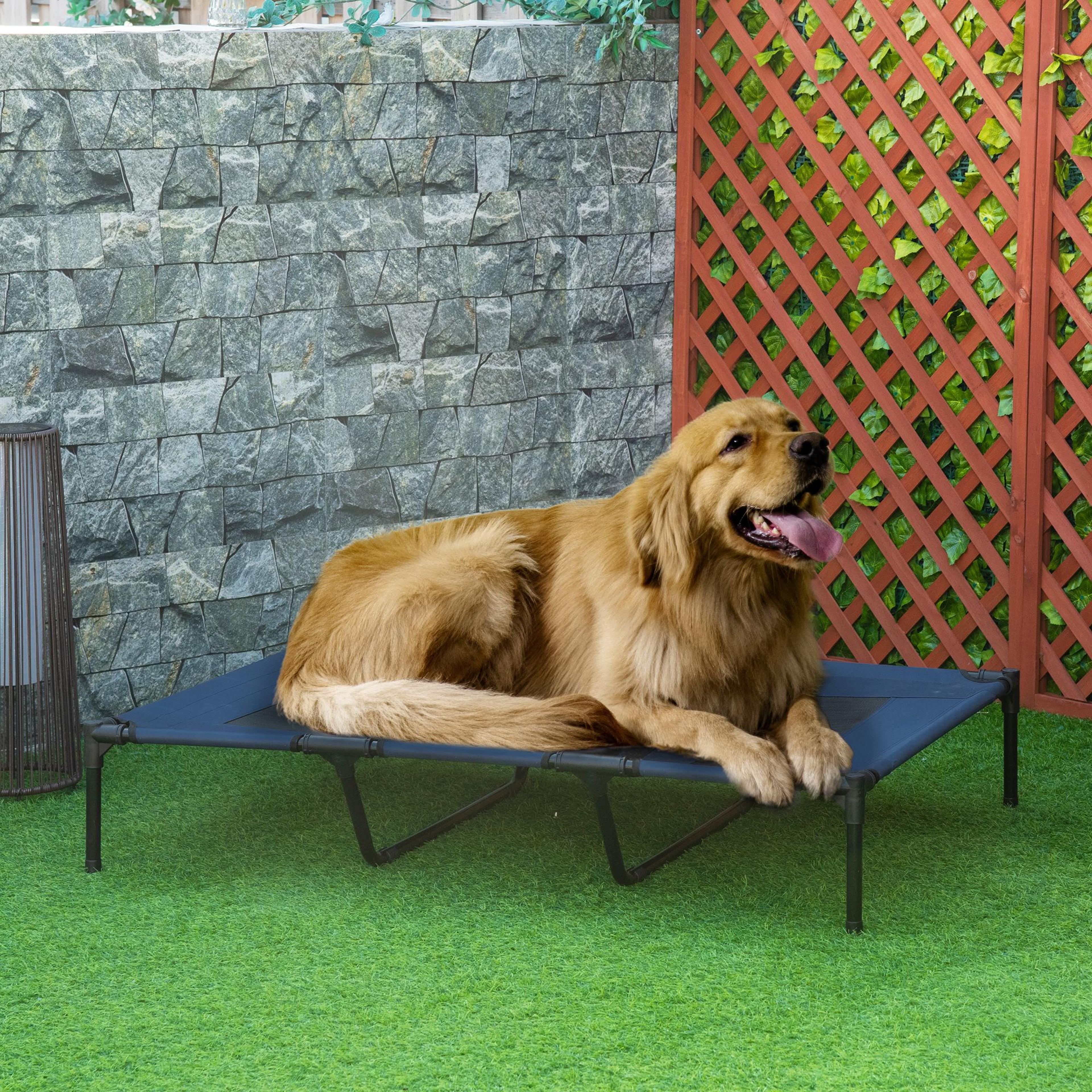 elevated dog bed, raised pet cot with oxford fabric for indoor & outdoor use