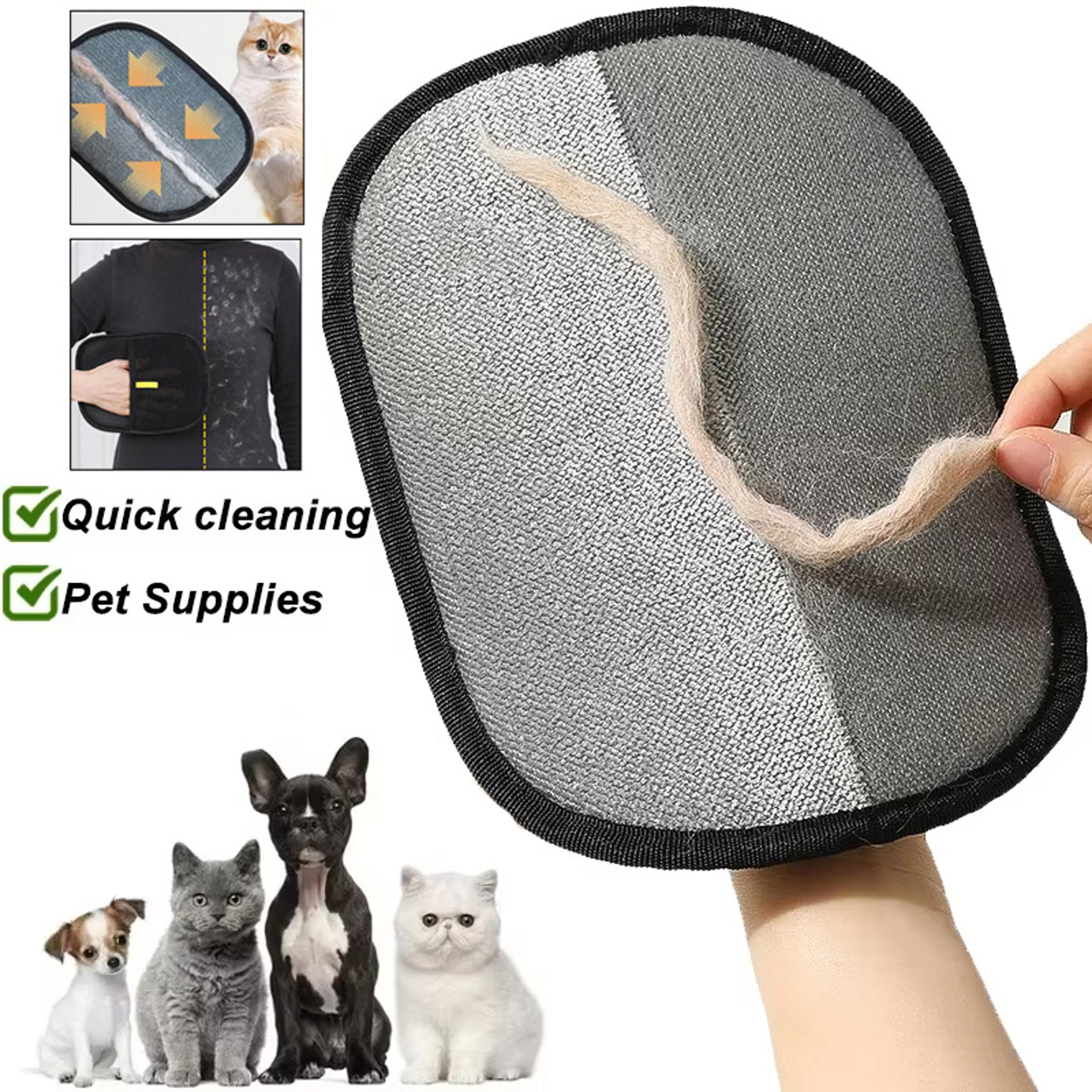 pet hair remover glove for clothes, furniture & pet grooming