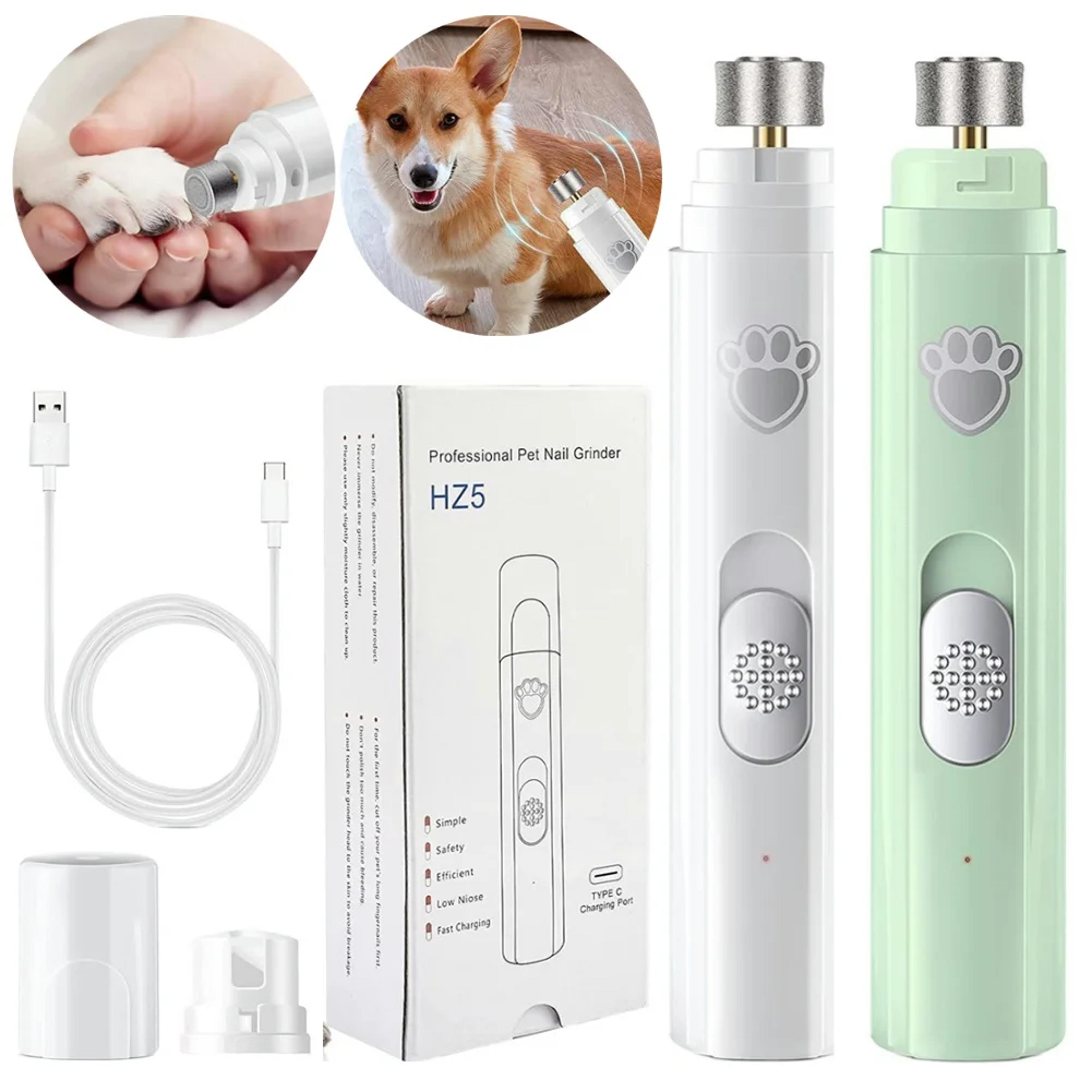 electric dog nail grinder painless led light pet nail grinder with polisher wheel 2 speed pet nail clipper for pet paws