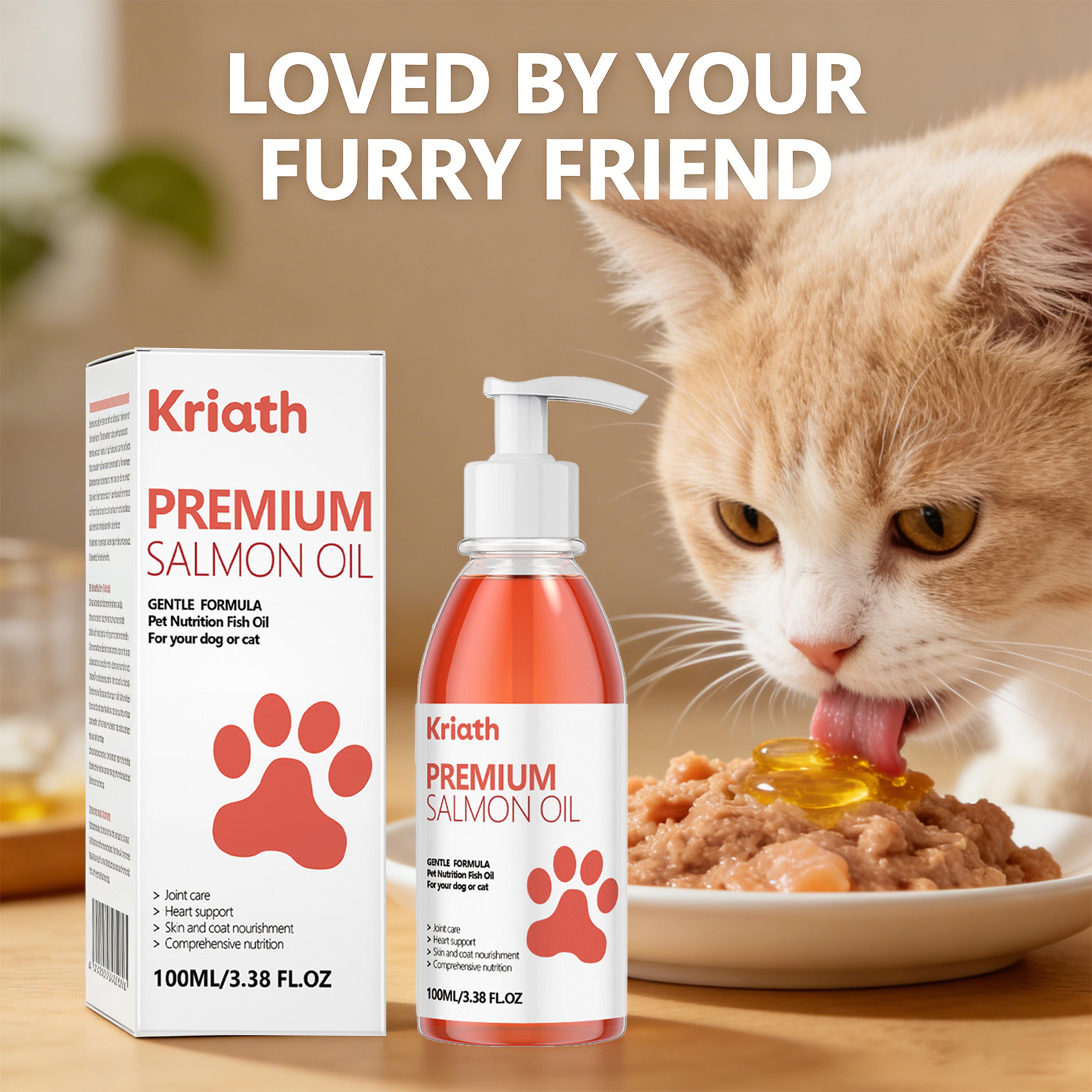 premium salmon oil for cats & dogs skin, coat, joint & heart health supplement