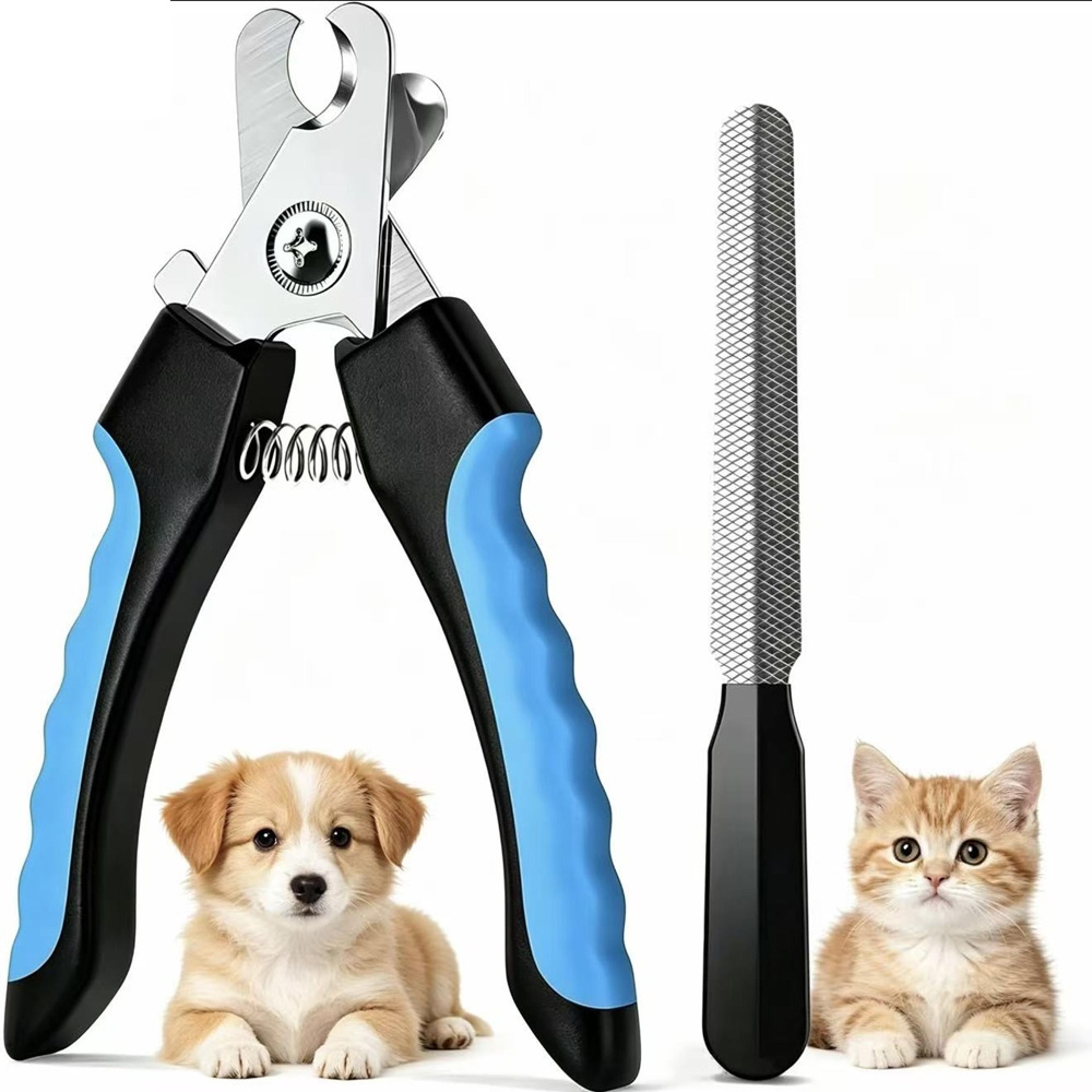 professional stainless steel pet nail clippers with file safe dog & cat grooming trimmers