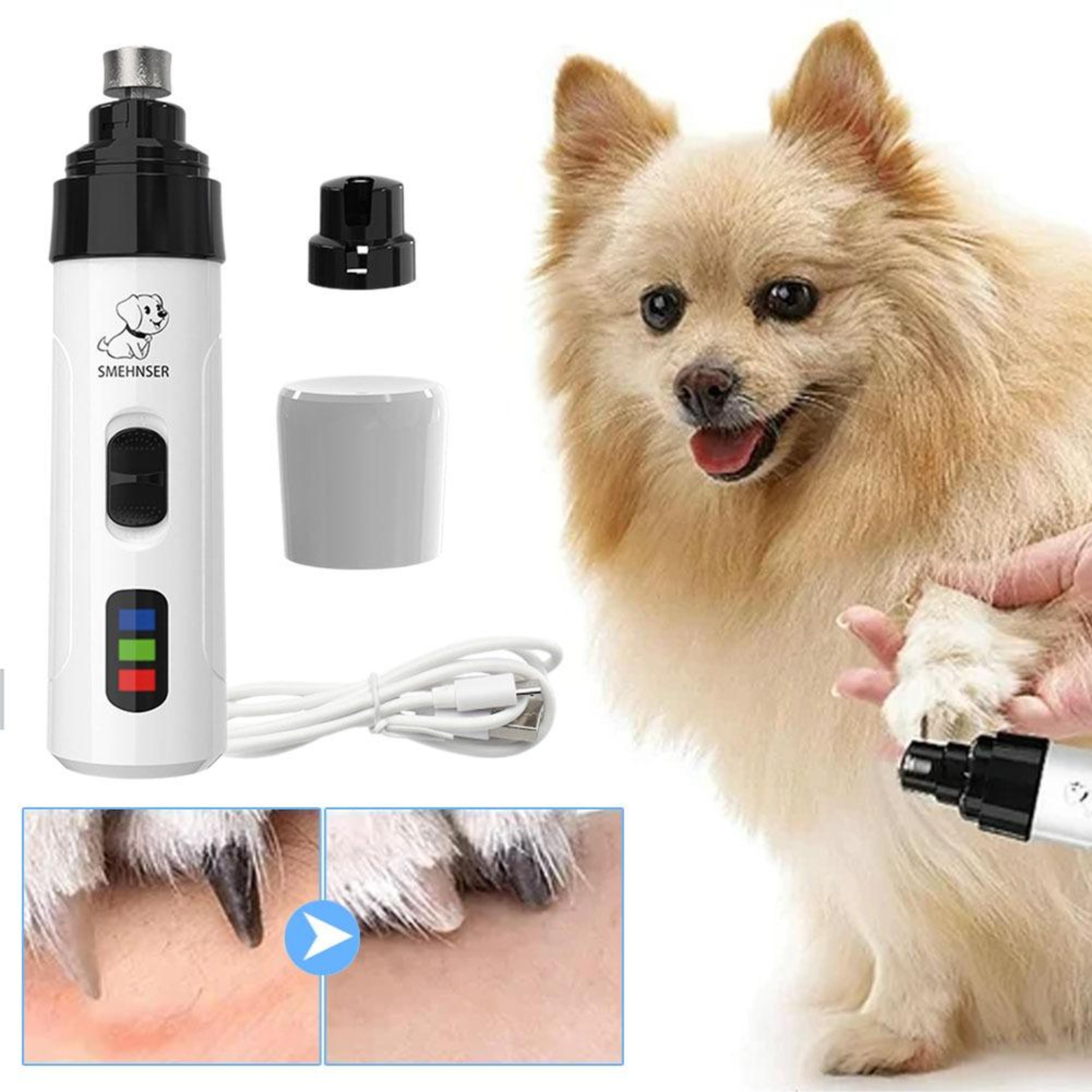 professional rechargeable led pet nail grinder & trimmer
