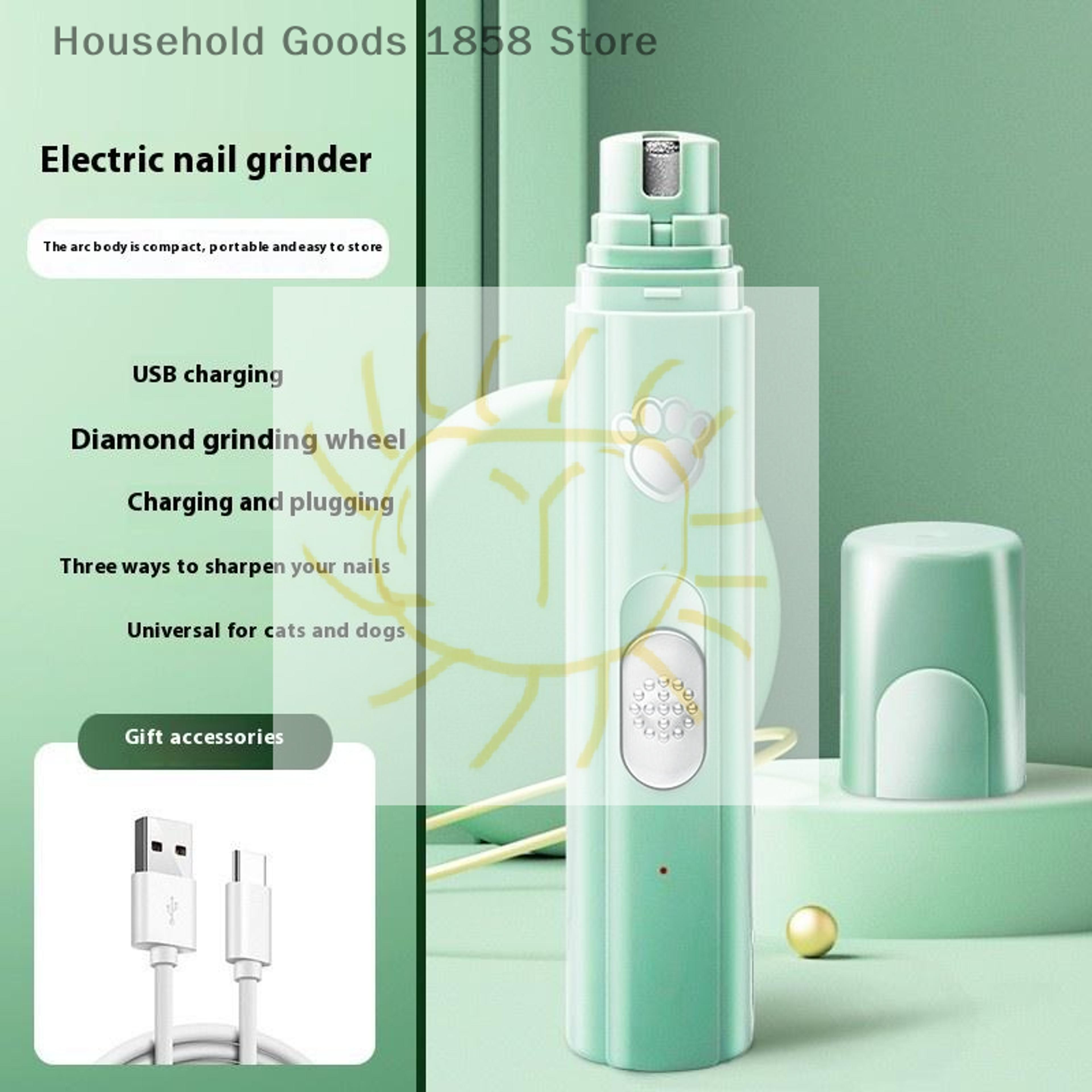 rechargeable electric dog nail grinder & pet nail trimmer with polisher wheel