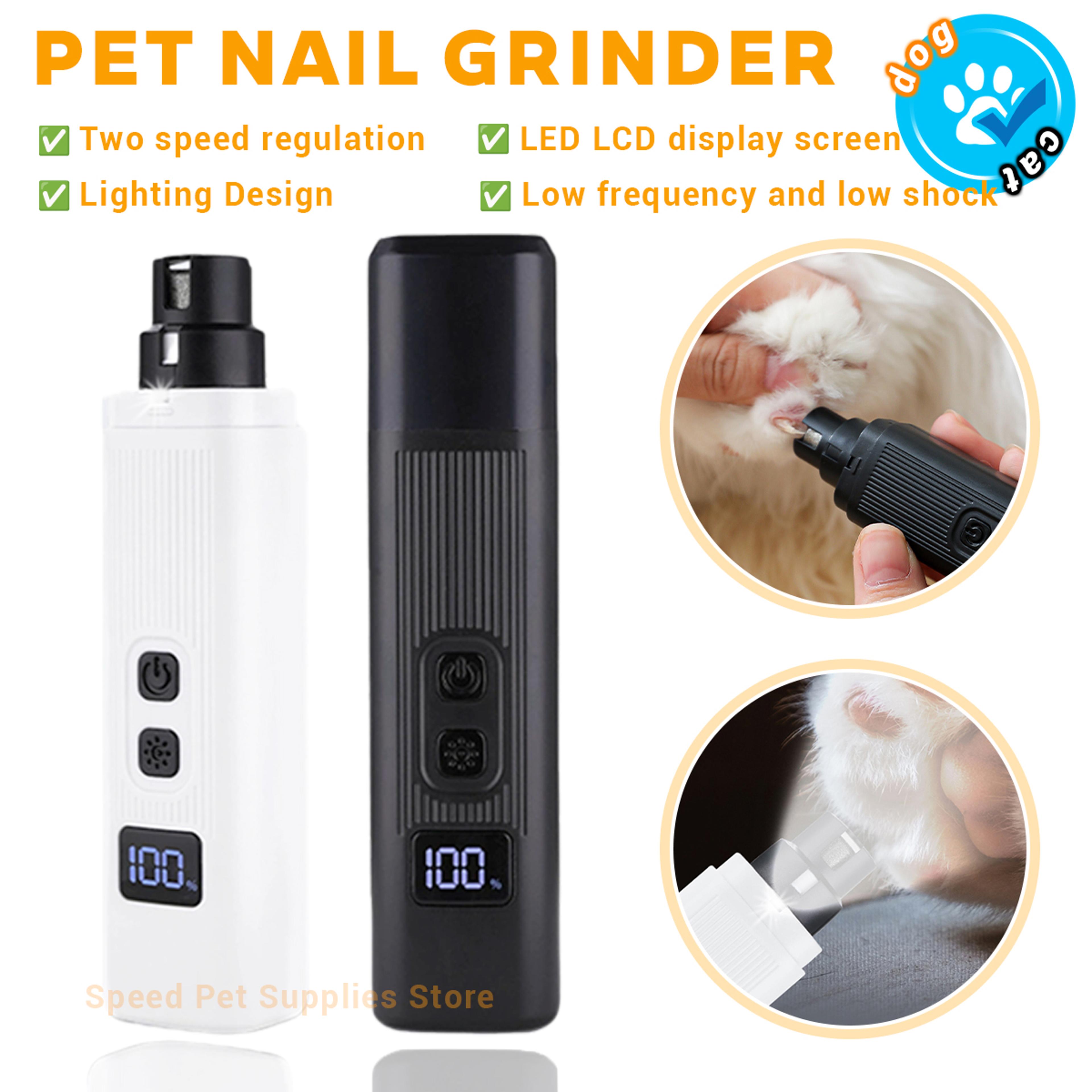 rechargeable dog nail grinder & led pet nail clippers quiet grooming tool