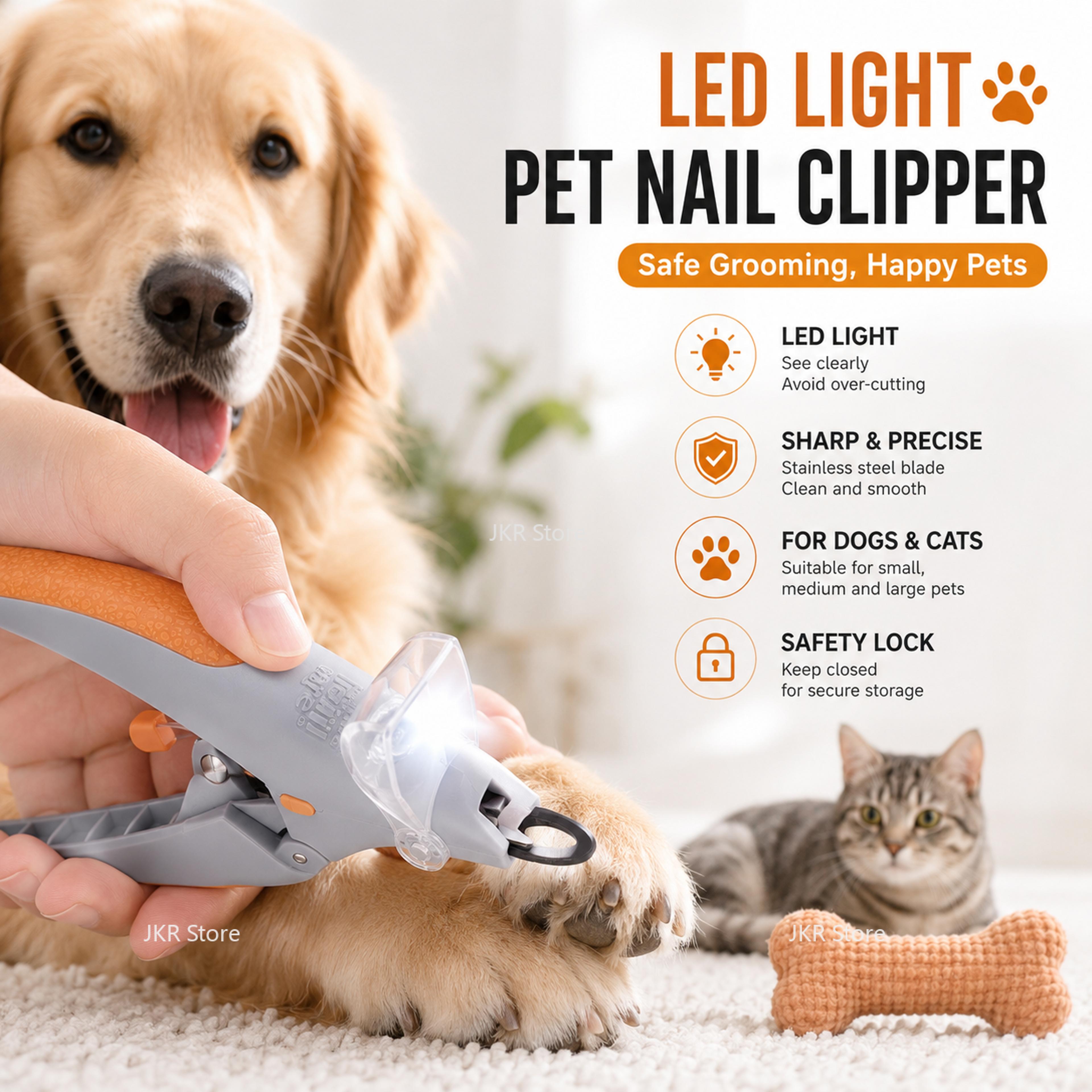 premium led pet nail clippers safe dog and cat nail trimmer