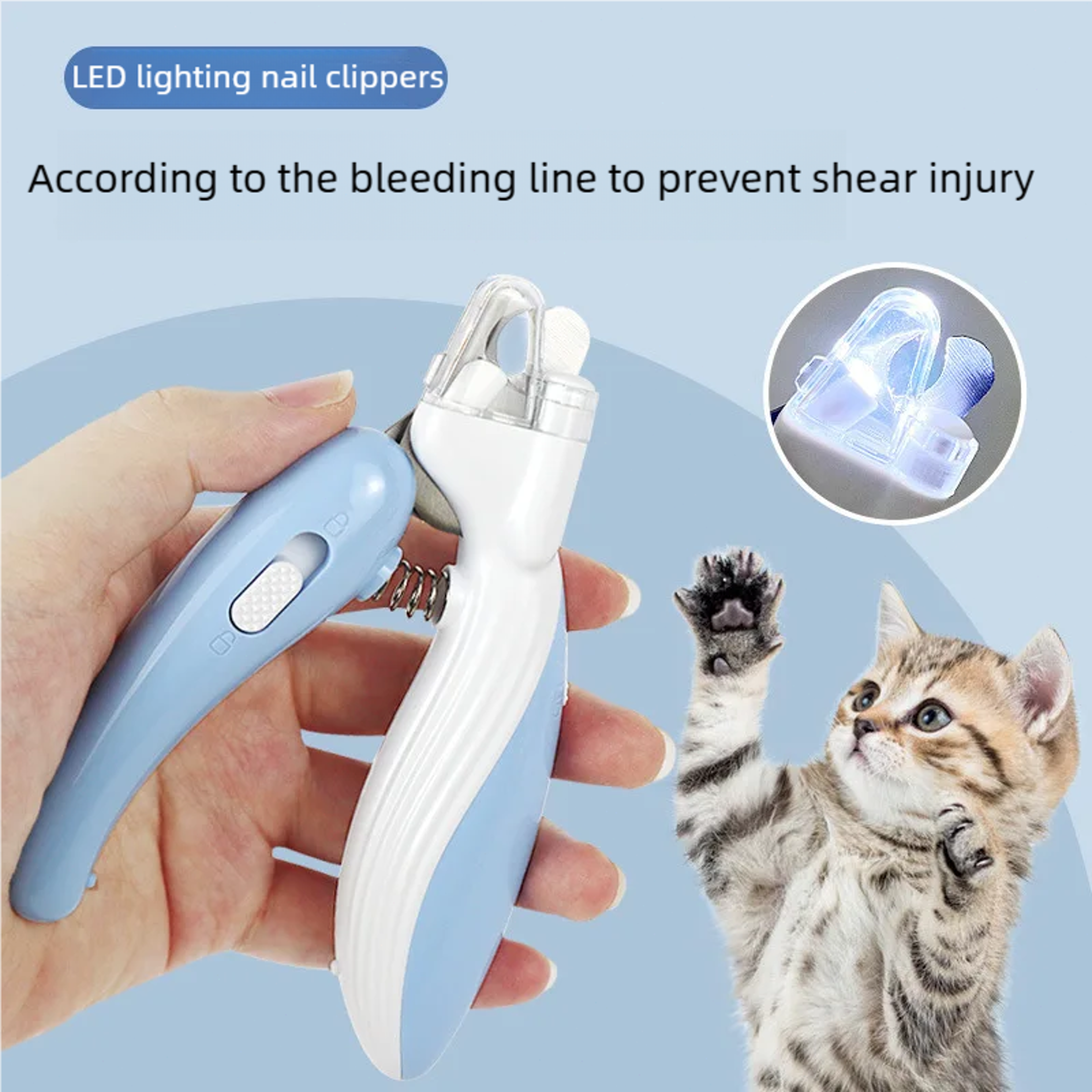 safegrip pet nail clippers for cats & dogs with sharp stainless steel blades