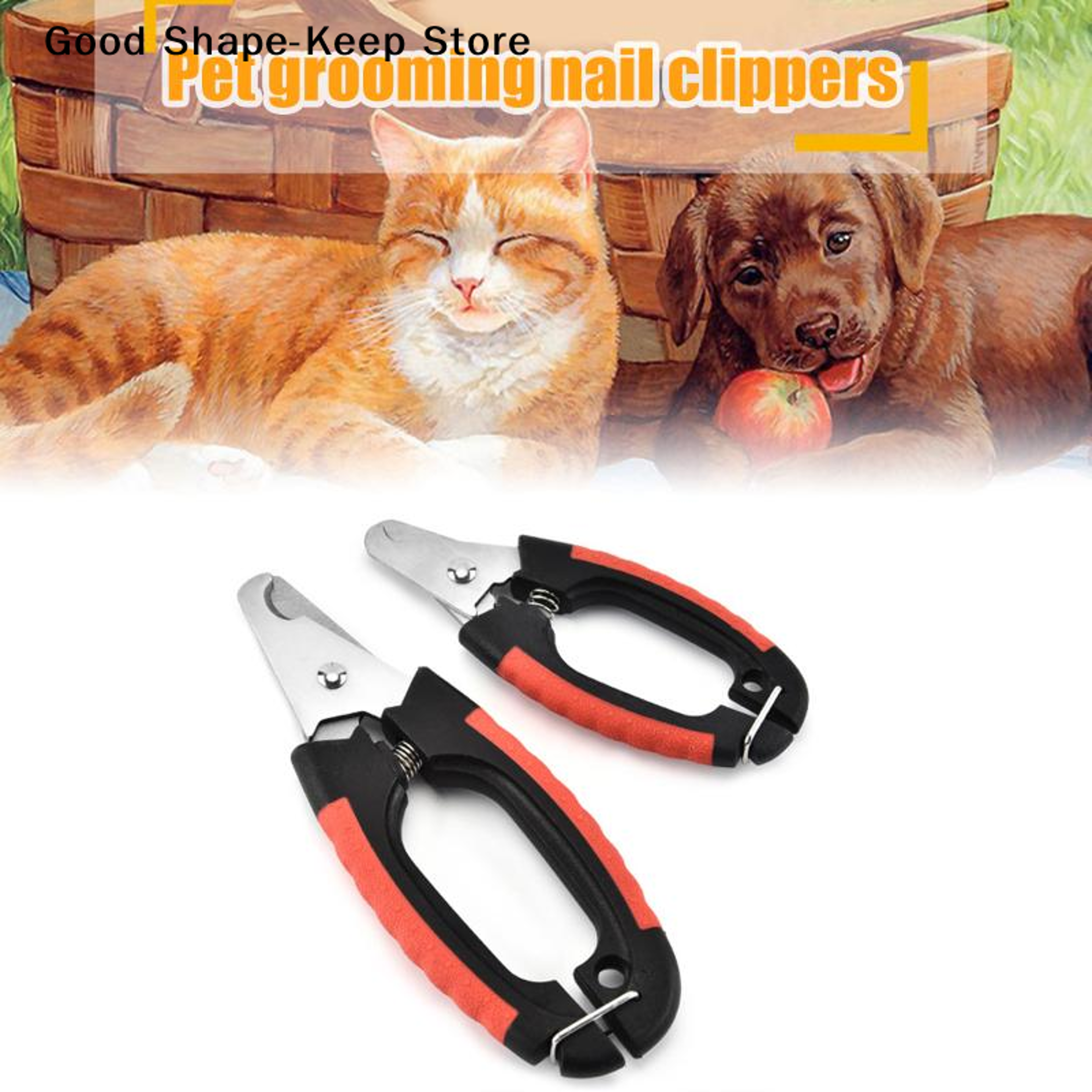 pro stainless steel dog nail clipper with safety lock for easy pet grooming