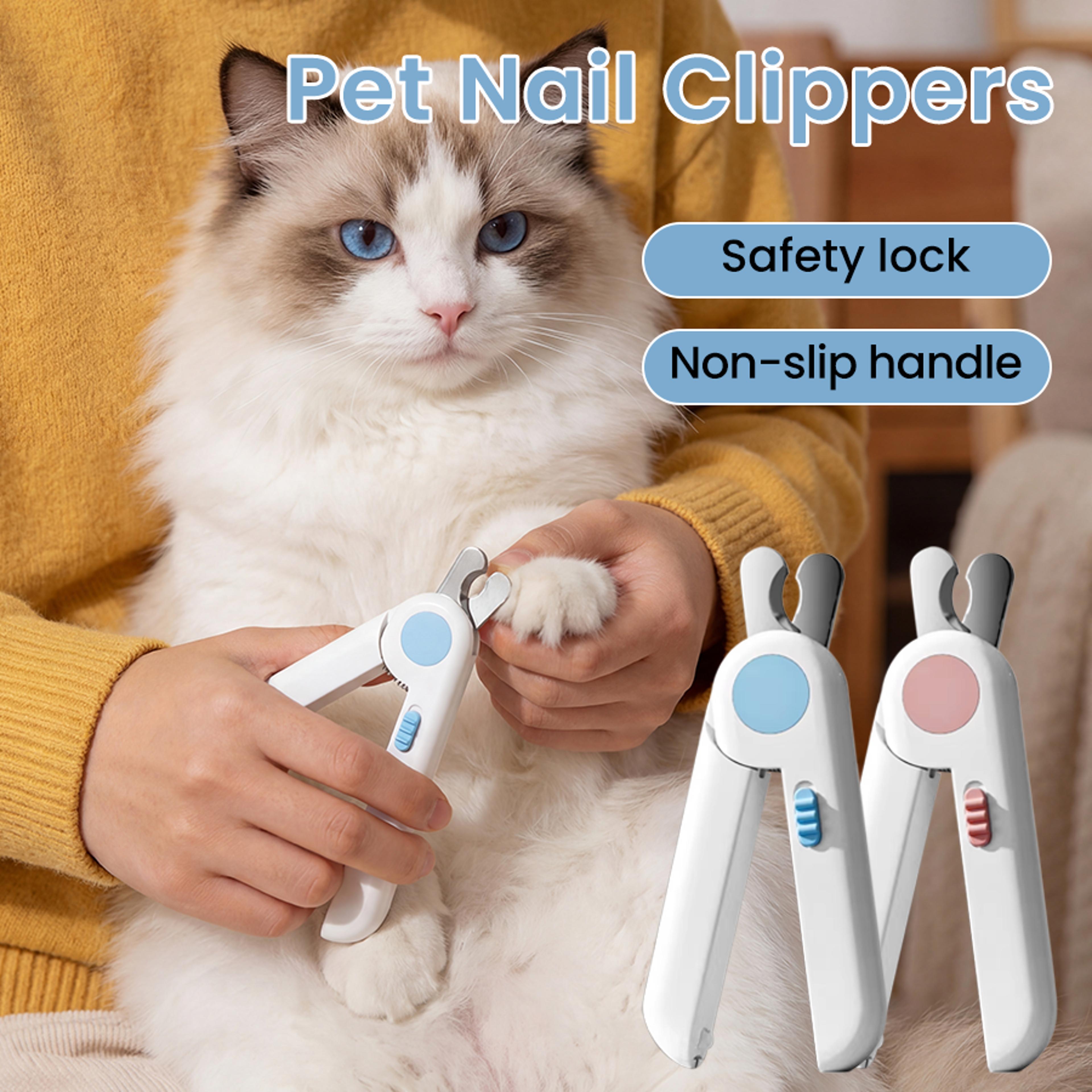 pet nail clipper with led light & anti splash catcher for dogs and cats