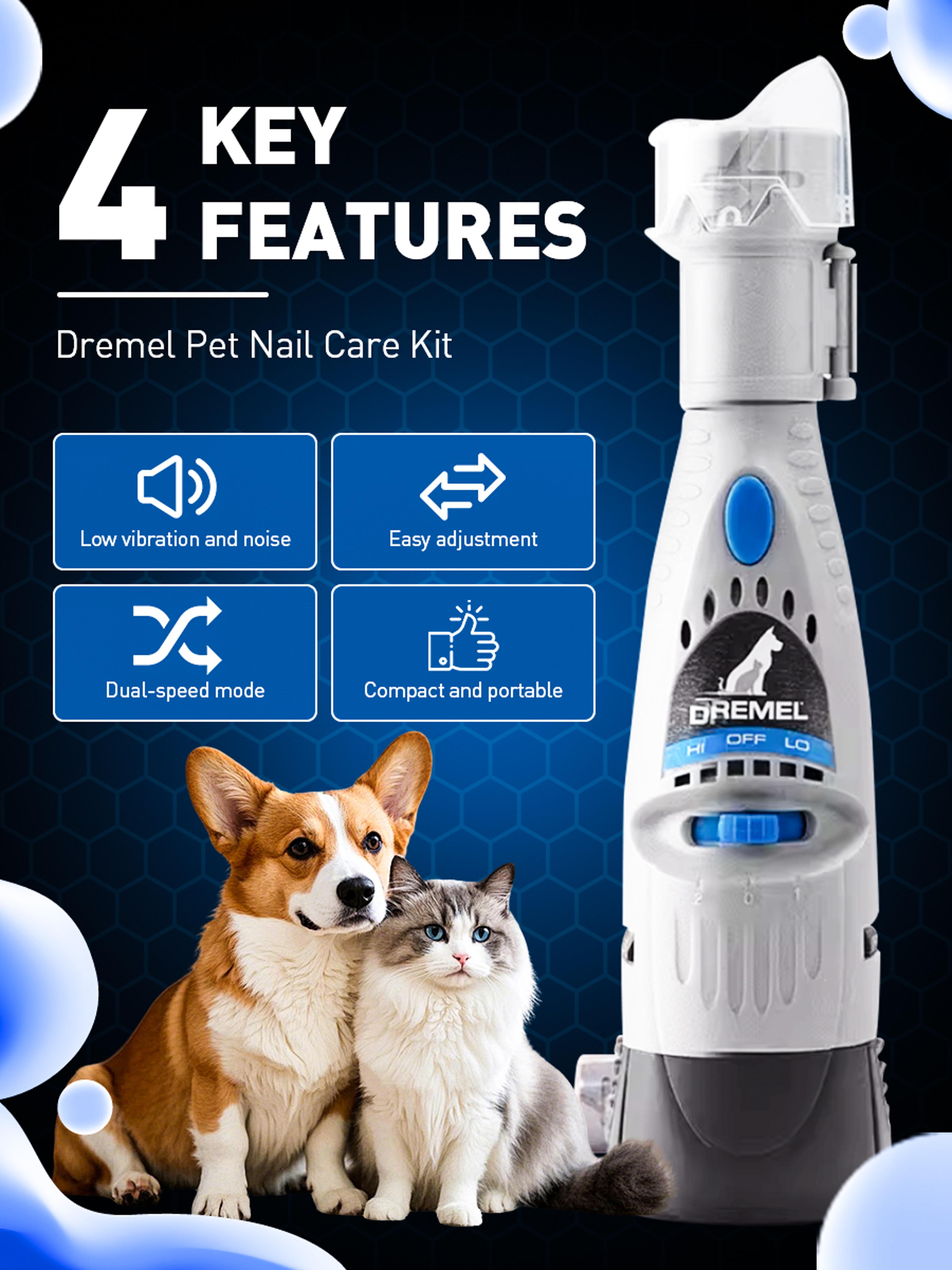 dremel quiet pet nail grinder kit cordless dog nail grinder for dogs & cats