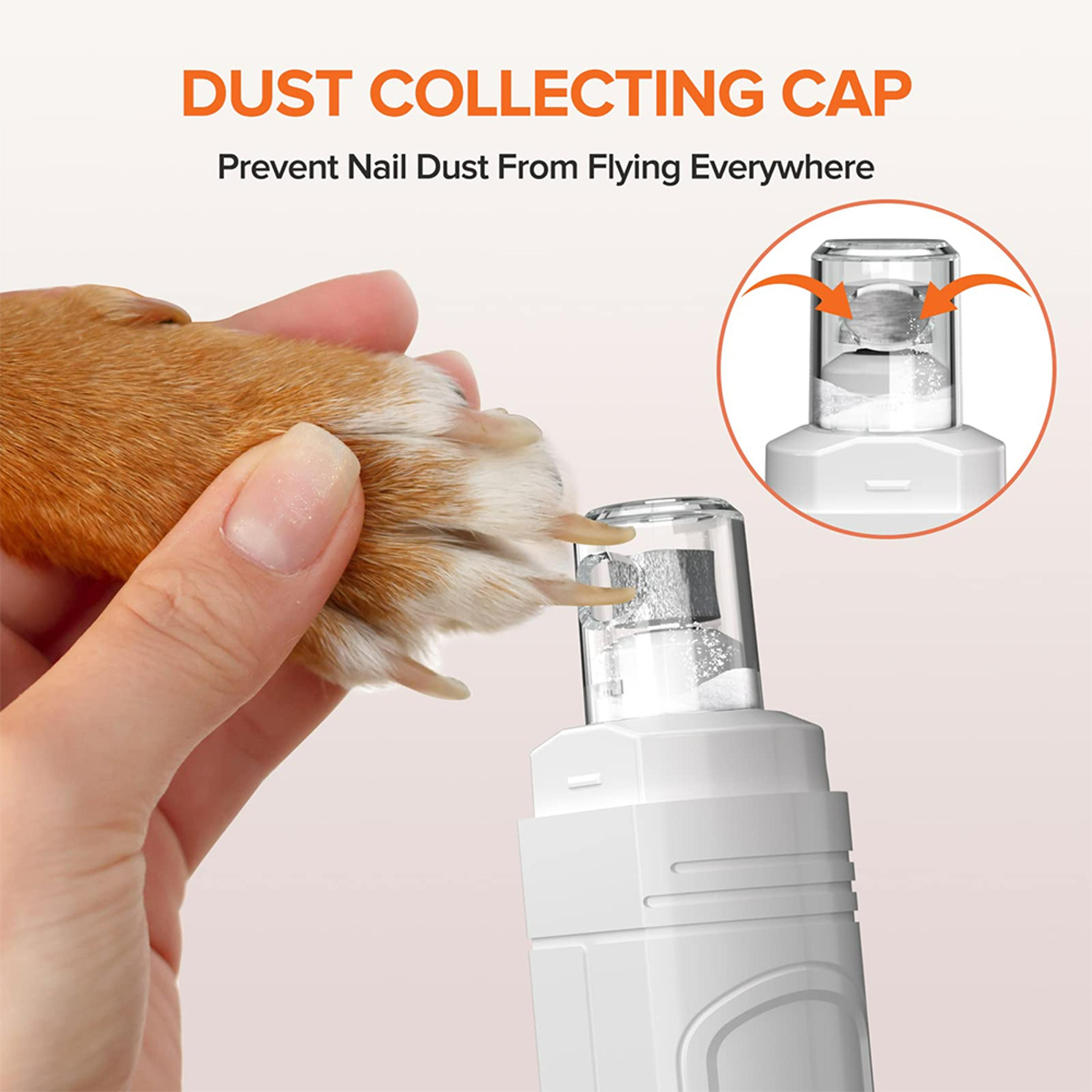 quiet rechargeable pet nail grinder with led light for dogs & cats