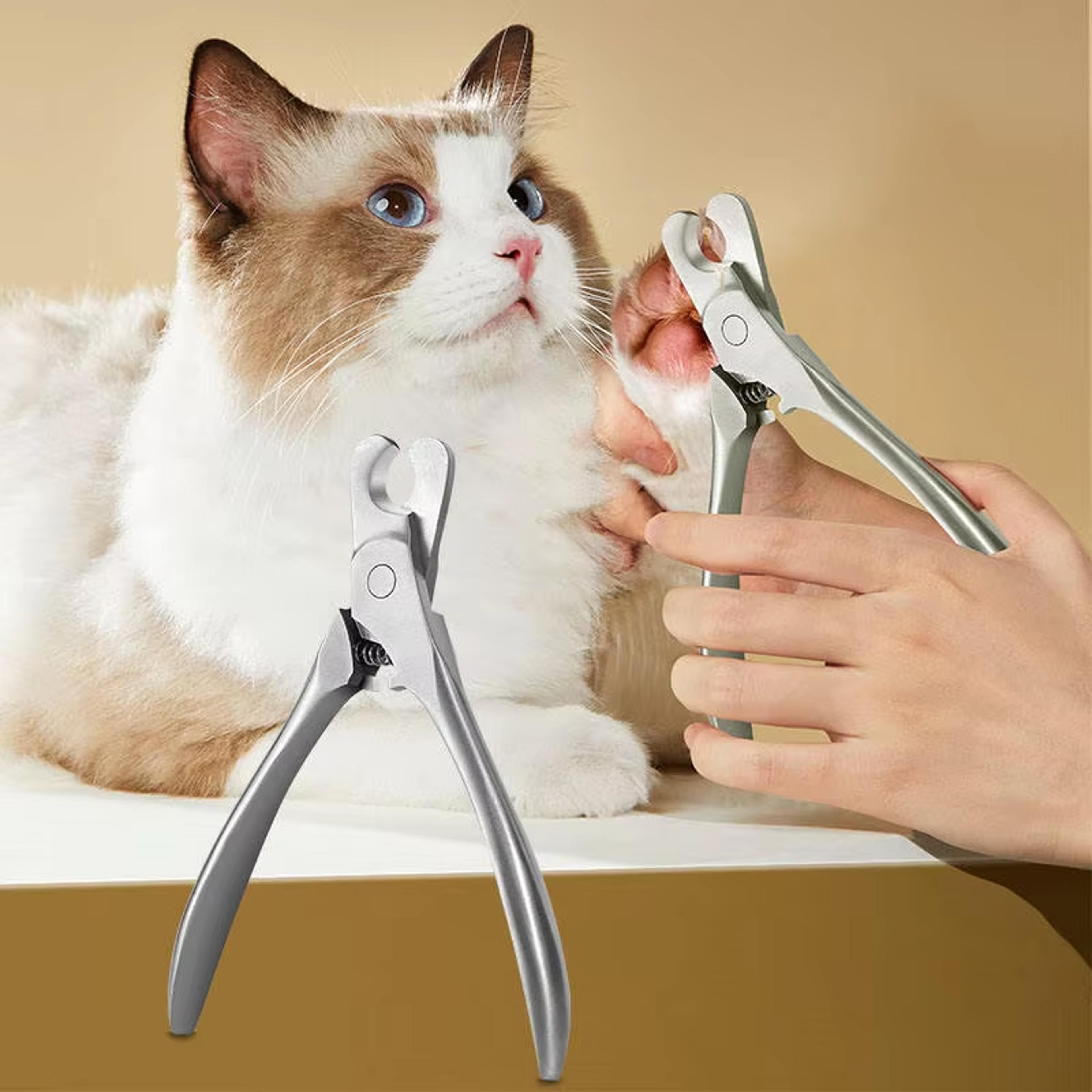 safetrim pro pet nail clipper for dogs & cats | pet nail clipper with safety guard & stainless steel blades