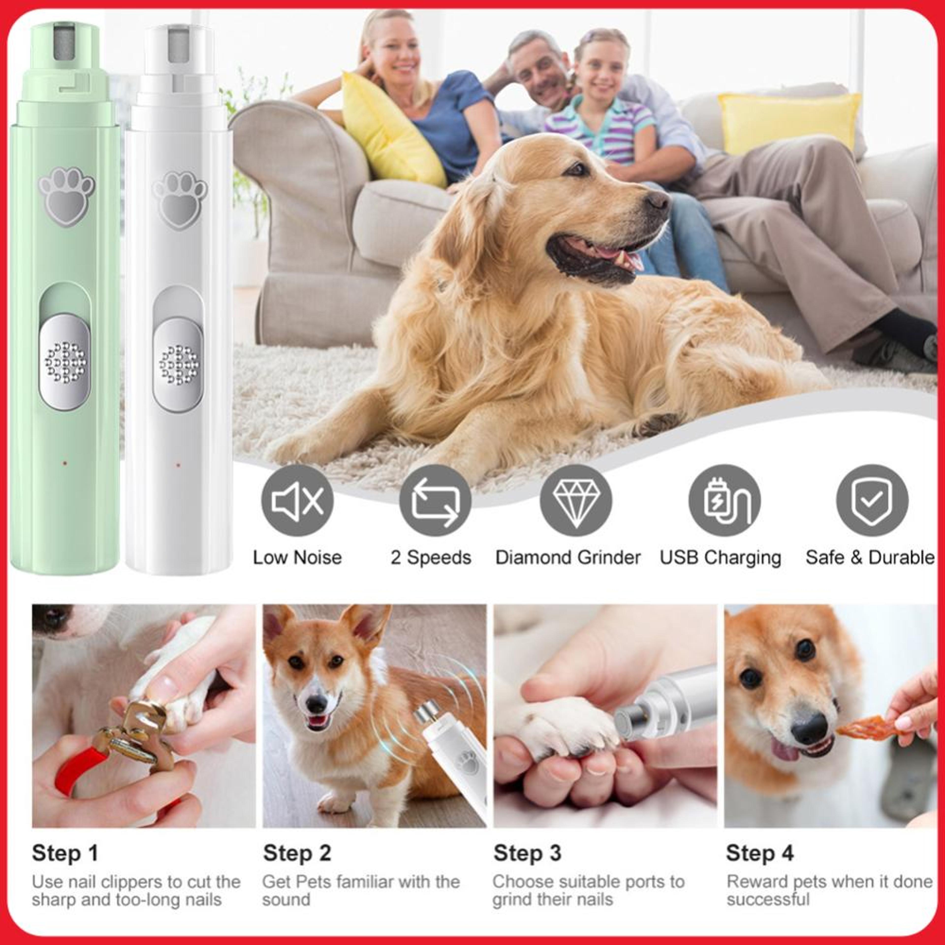 led pet nail grinder quiet rechargeable dog nail grinder for safe, painless grooming
