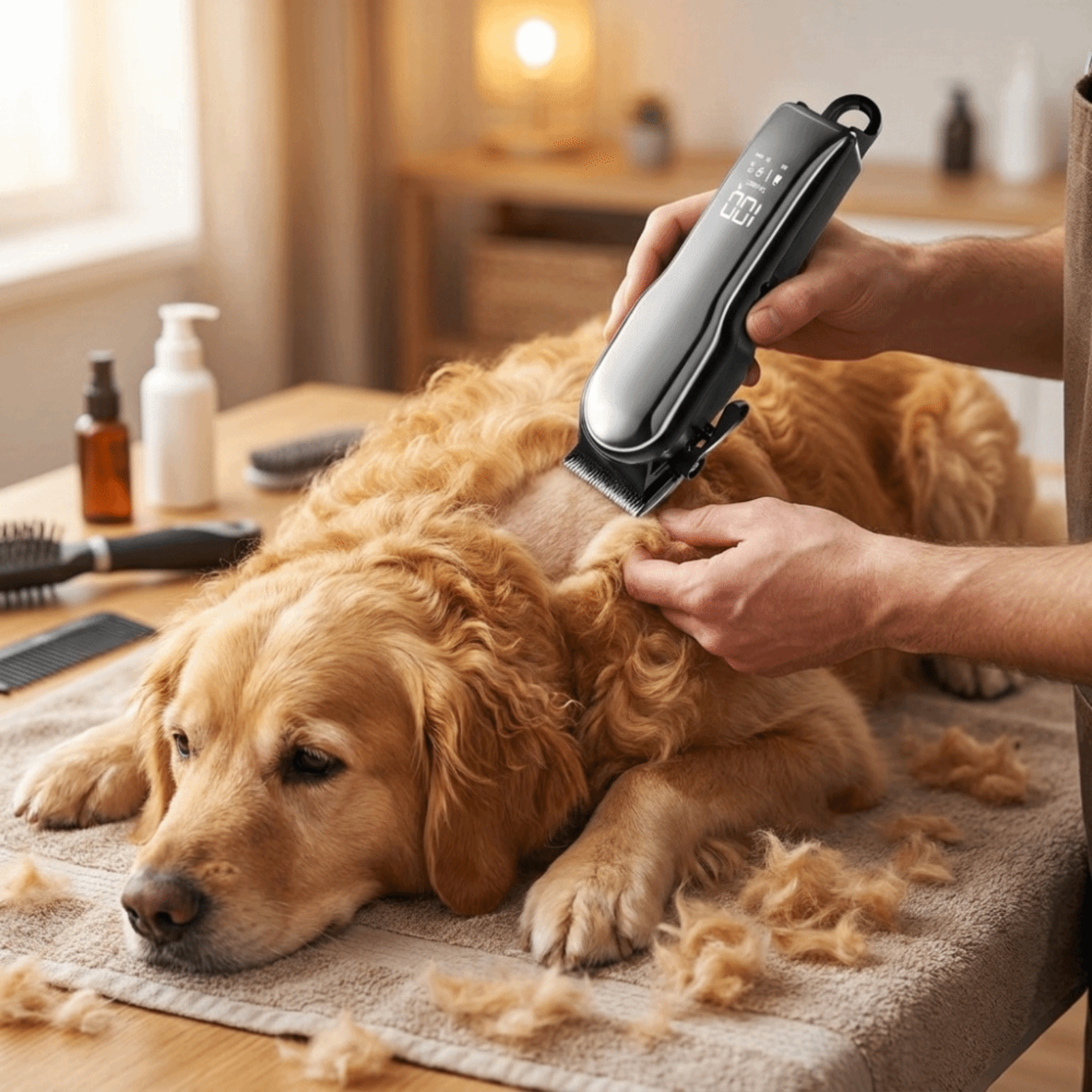professional rechargeable pet hair trimmer quiet dog & cat grooming clippers with long battery life