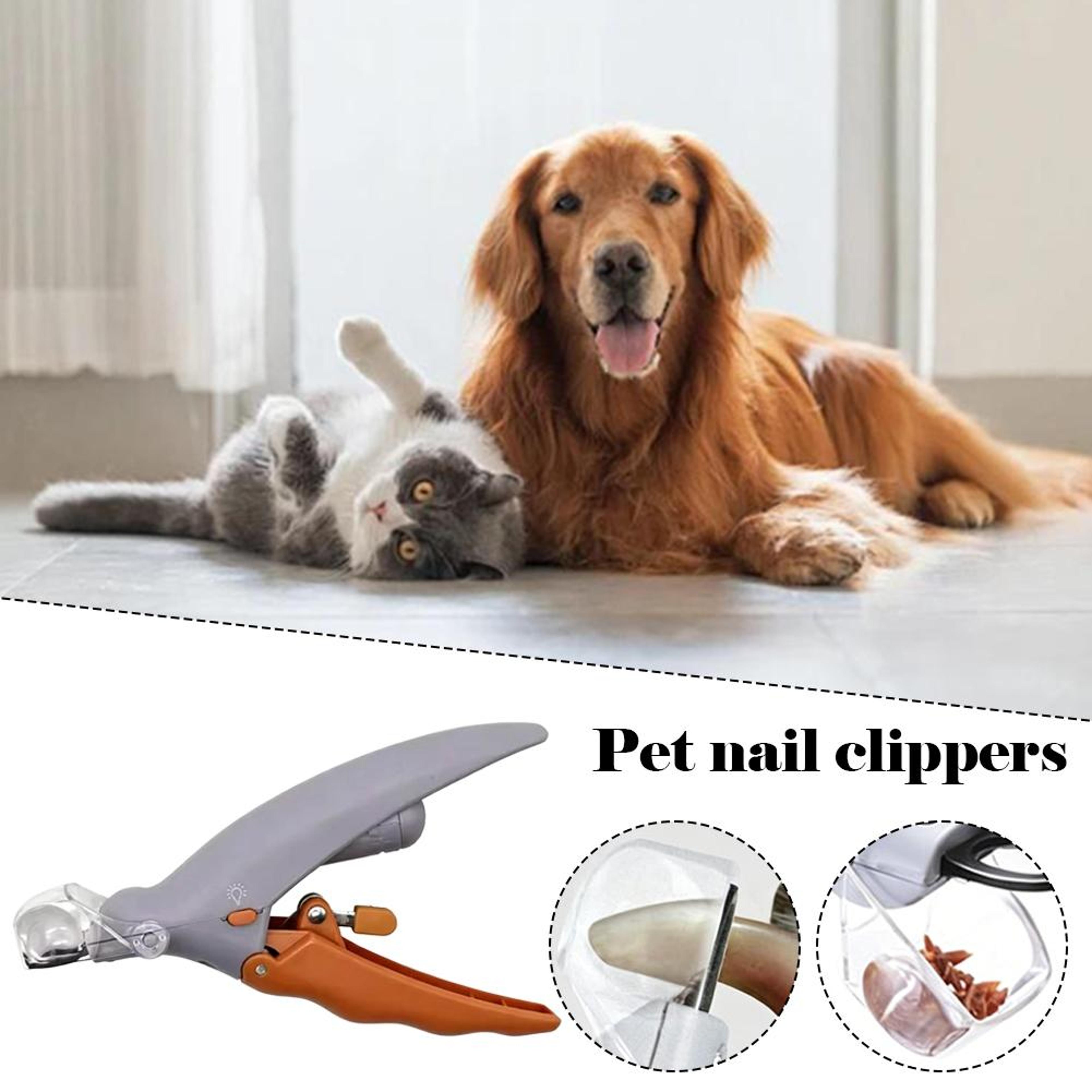 led pet nail clippers for dogs & cats with magnifier & safety guard