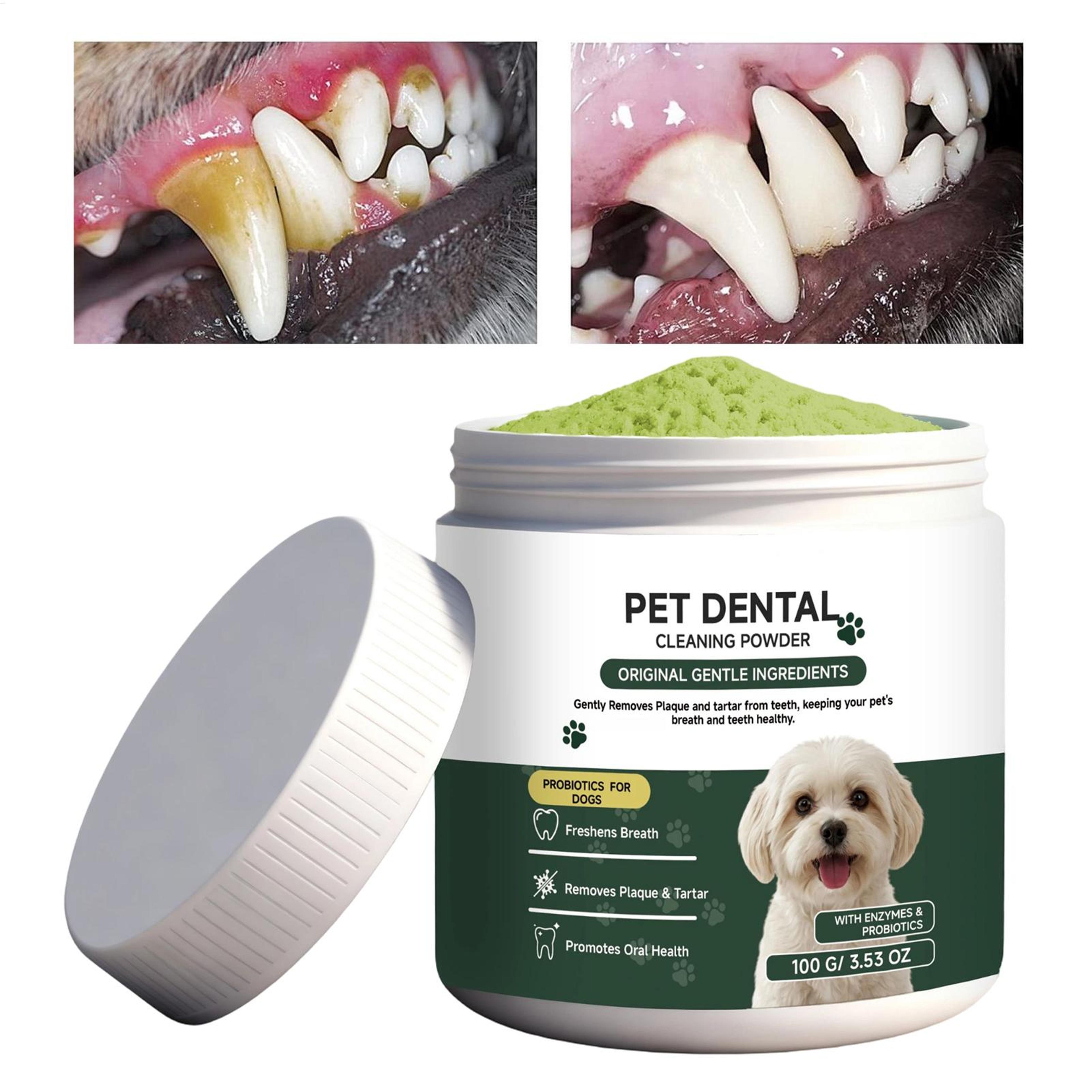 probiotic dog tooth powder for fresh breath & plaque control natural dental care for dogs